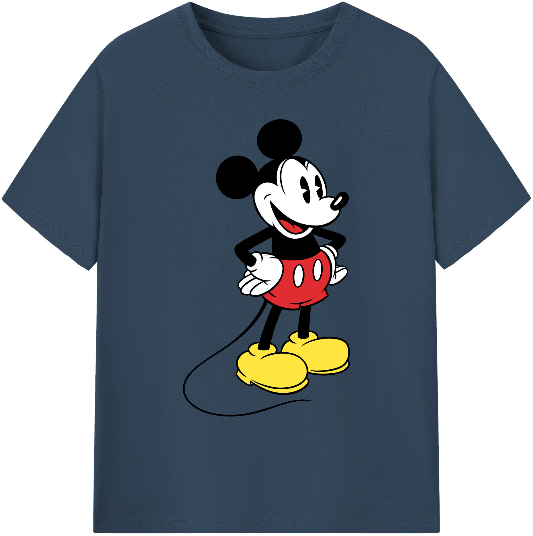 ミッキーマウス Mickey Mouse 綿100％ メンズ半袖Tシャツ｜肌触りやわらか＆通気性