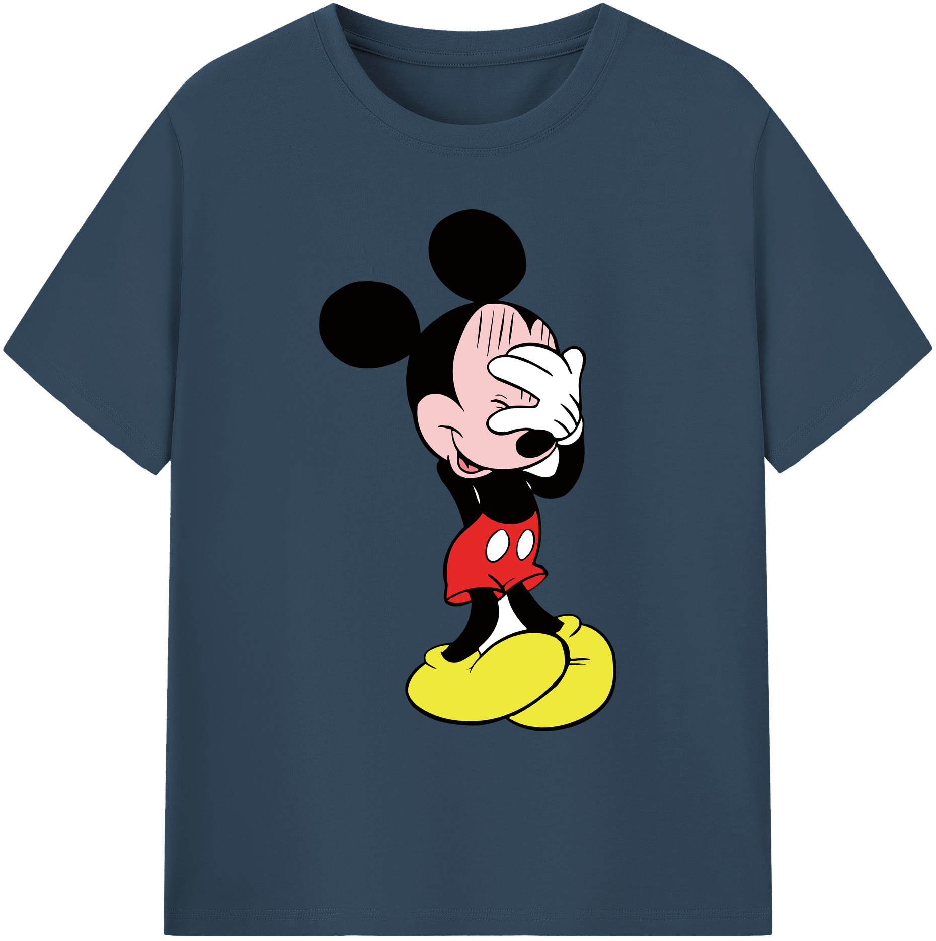 ミッキーマウス Mickey Mouse 綿100％ メンズ半袖Tシャツ｜肌触りやわらか＆通気性