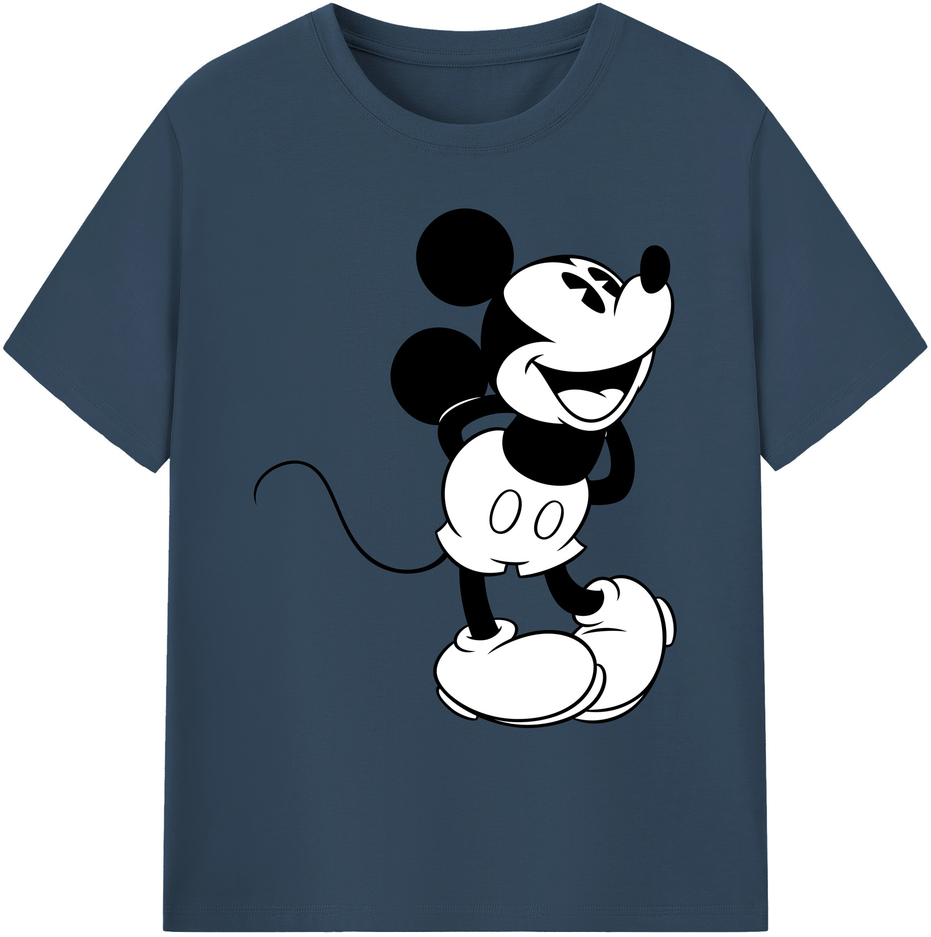 ミッキーマウス Mickey Mouse 綿100％ メンズ半袖Tシャツ｜肌触りやわらか＆通気性