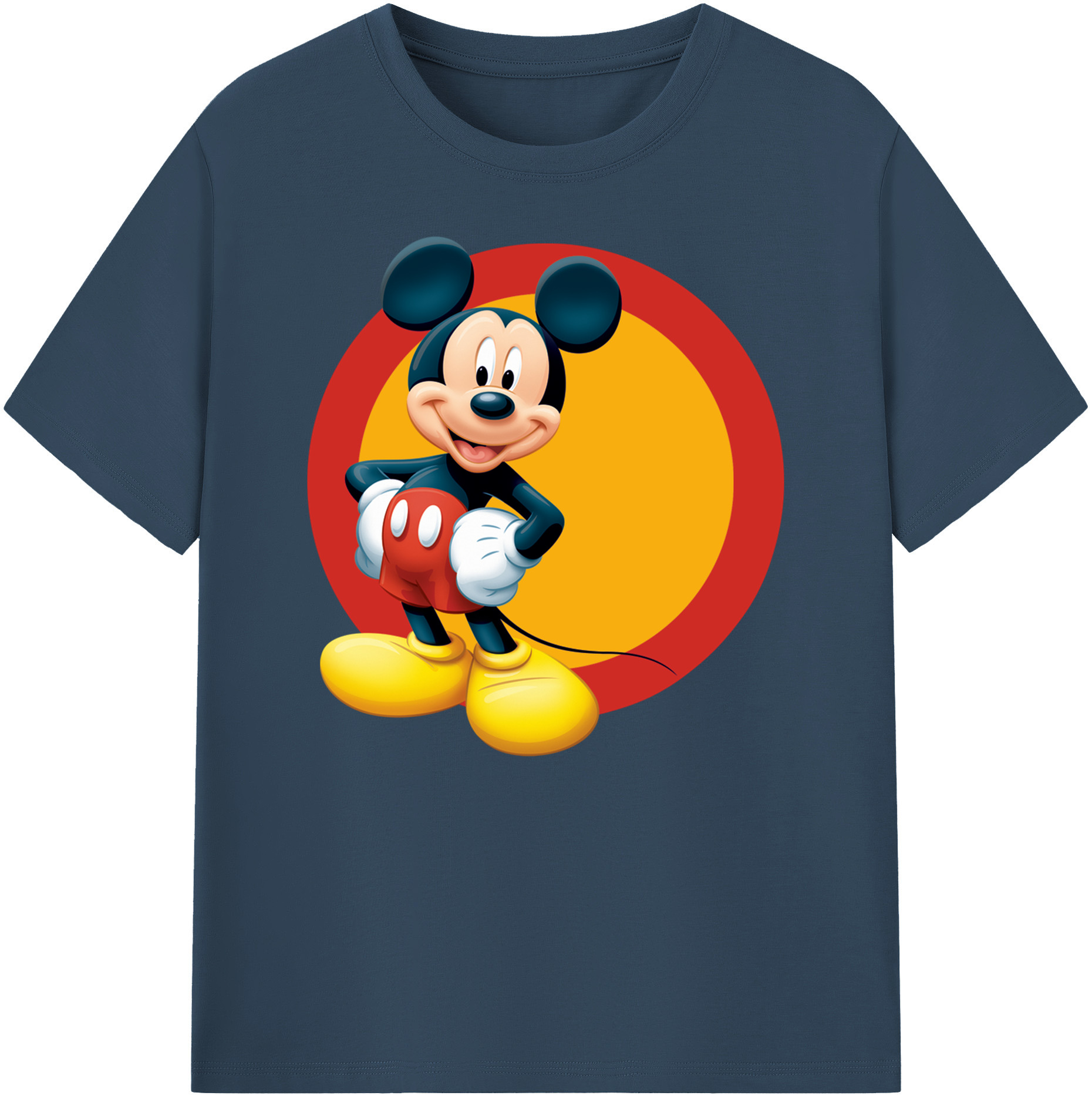 ミッキーマウス Mickey Mouse 綿100％ メンズ半袖Tシャツ｜肌触りやわらか＆通気性