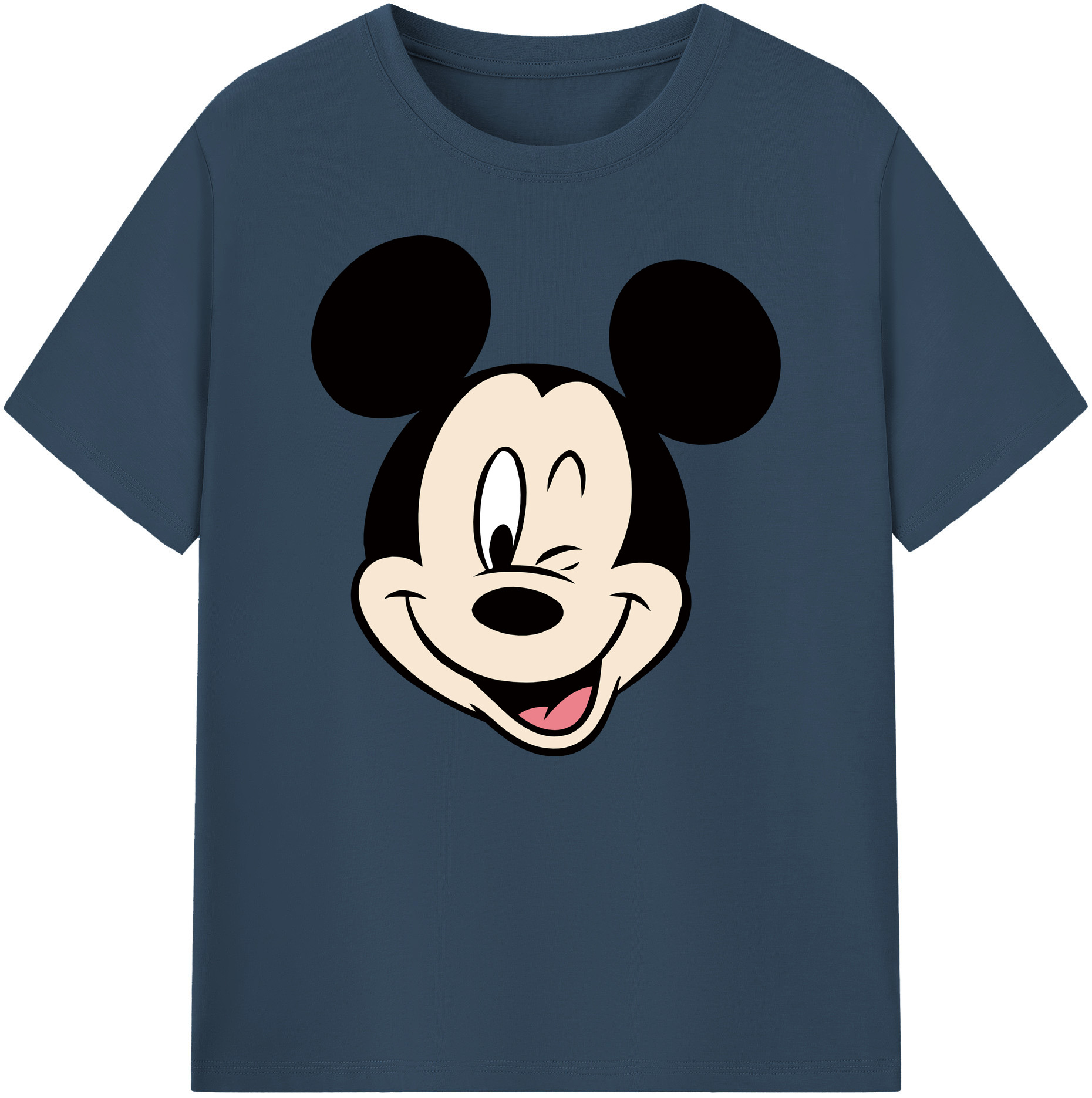 ミッキーマウス Mickey Mouse 綿100％ メンズ半袖Tシャツ｜肌触りやわらか＆通気性