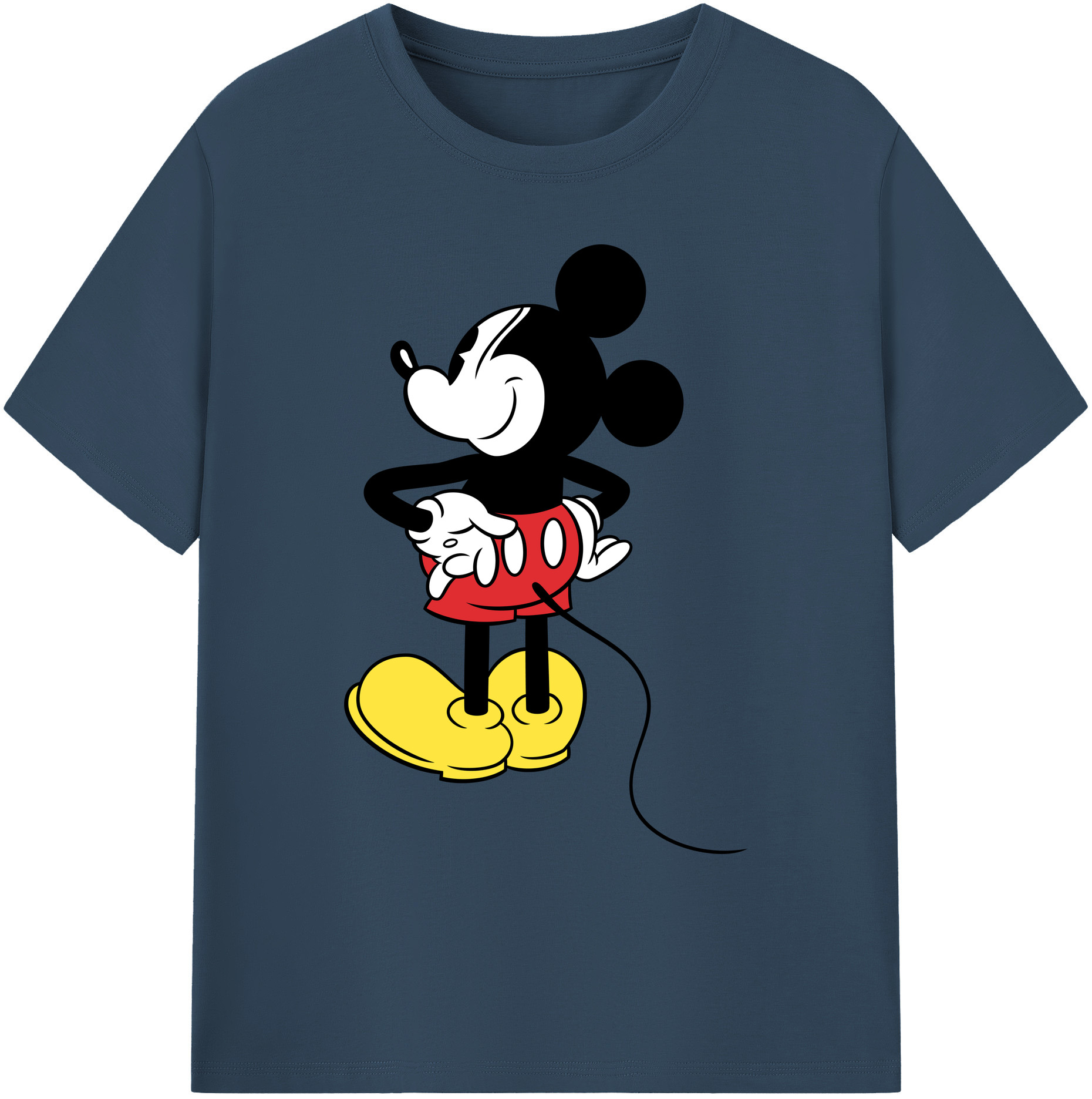 ミッキーマウス Mickey Mouse 綿100％ メンズ半袖Tシャツ｜肌触りやわらか＆通気性