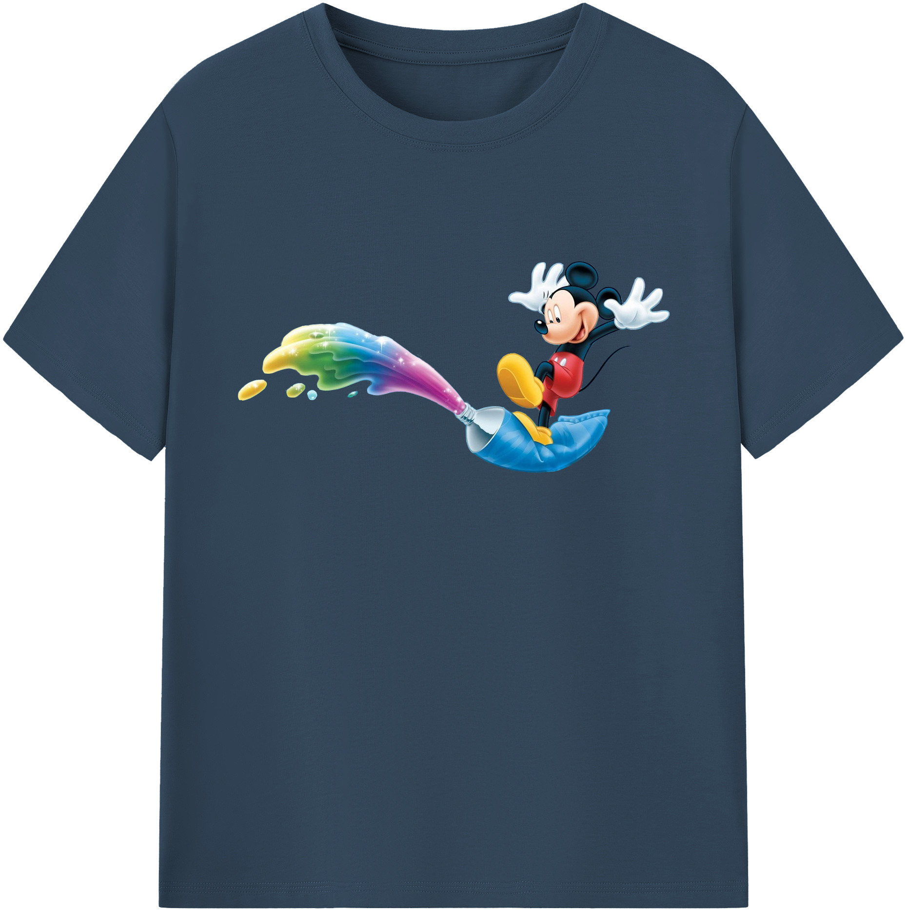 ミッキーマウス Mickey Mouse 綿100％ メンズ半袖Tシャツ｜肌触りやわらか＆通気性