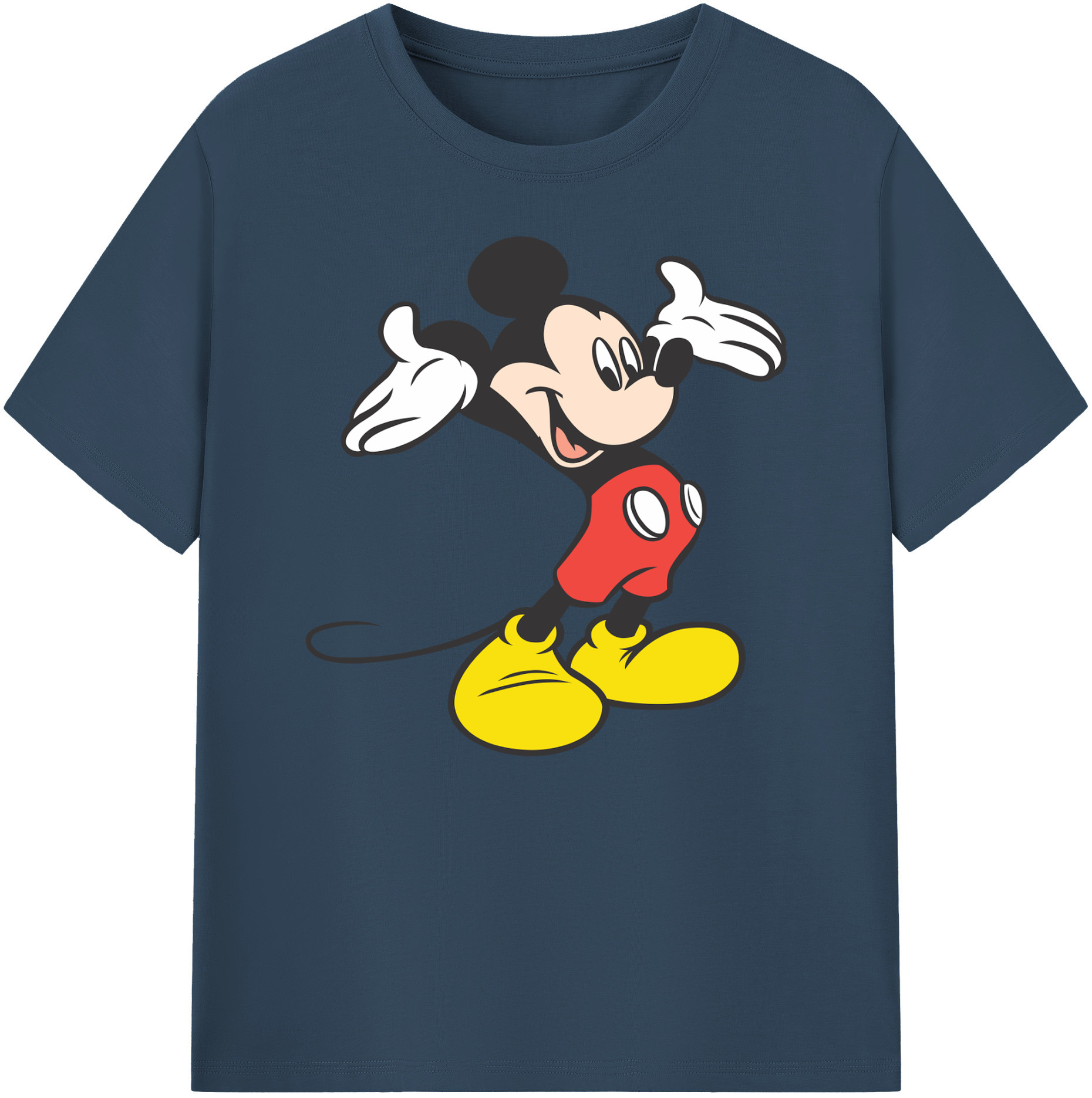 ミッキーマウス Mickey Mouse 綿100％ メンズ半袖Tシャツ｜肌触りやわらか＆通気性