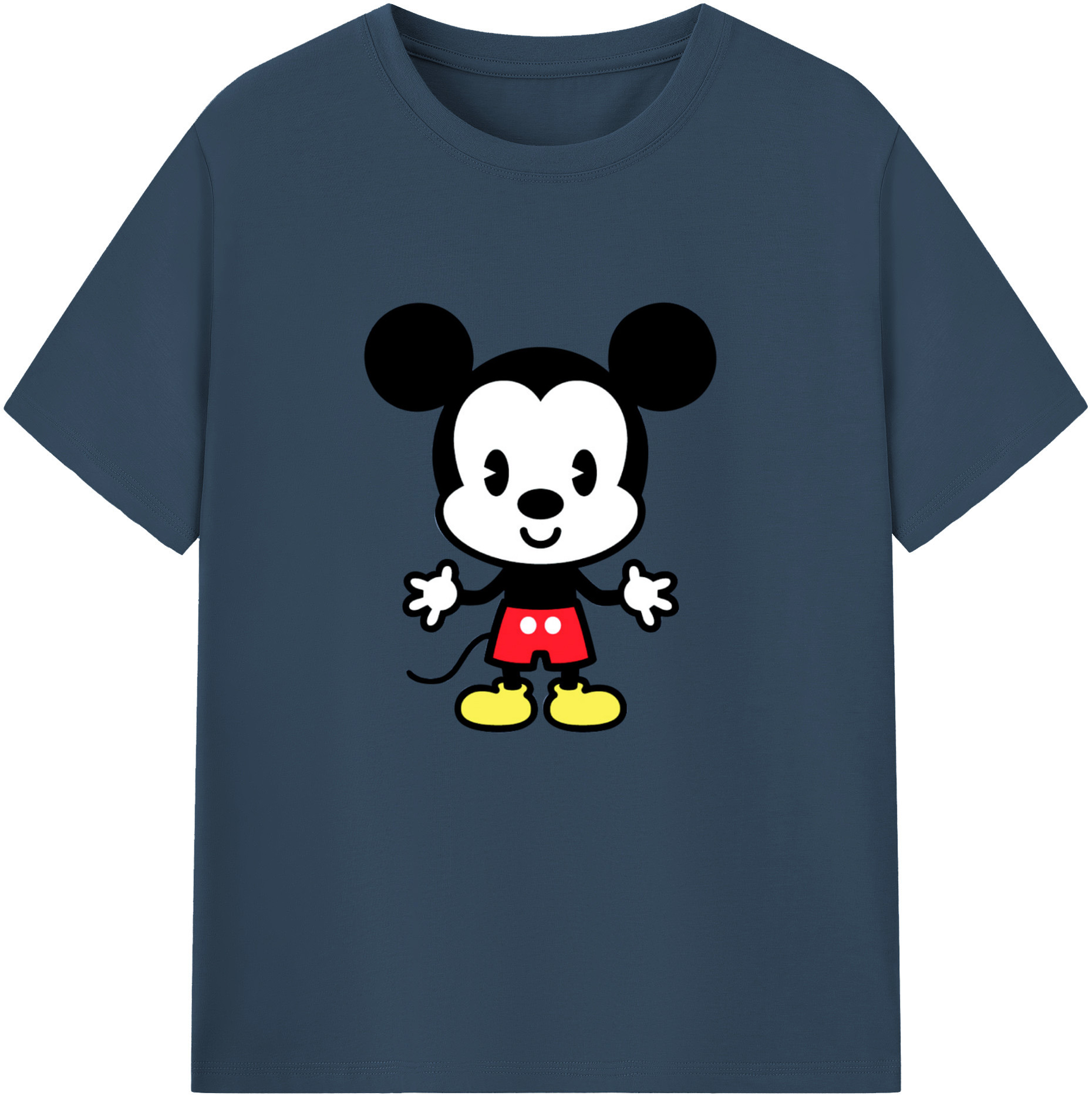 ミッキーマウス Mickey Mouse 綿100％ メンズ半袖Tシャツ｜肌触りやわらか＆通気性