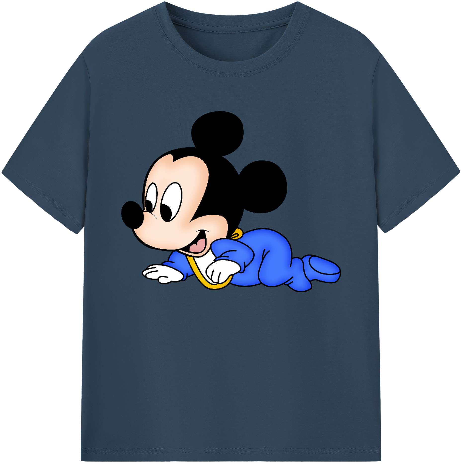 ミッキーマウス Mickey Mouse 綿100％ メンズ半袖Tシャツ｜肌触りやわらか＆通気性