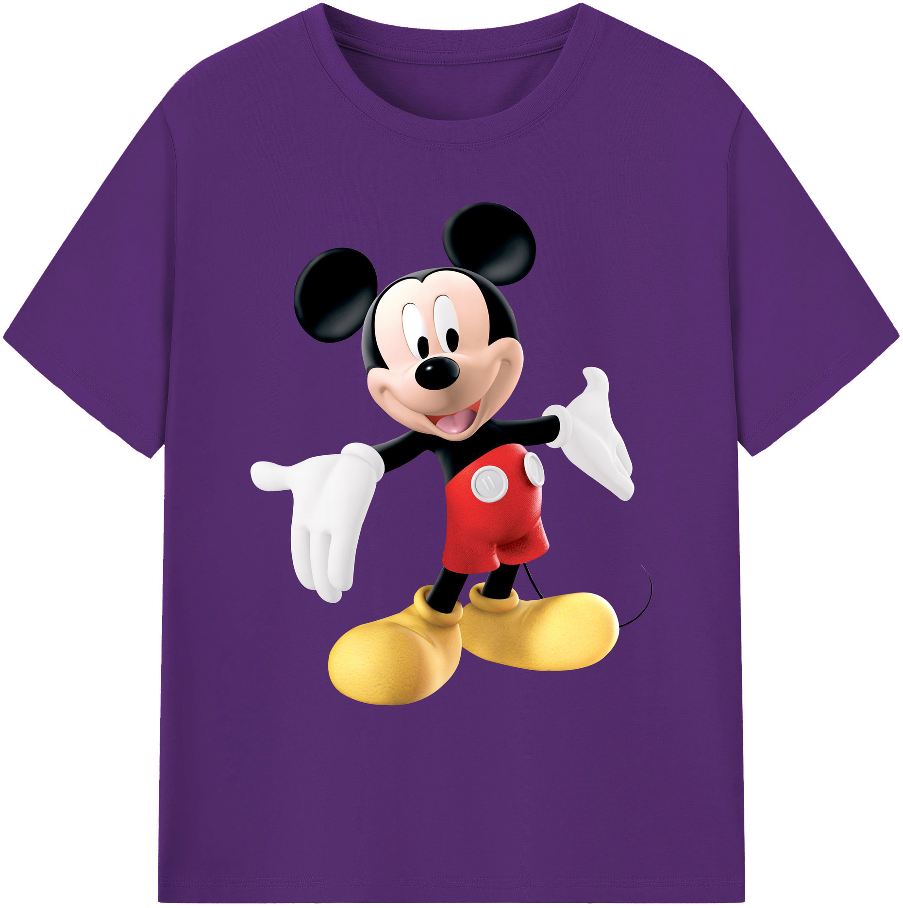 ミッキーマウス Mickey Mouse 綿100％ メンズ半袖Tシャツ｜肌触りやわらか＆通気性