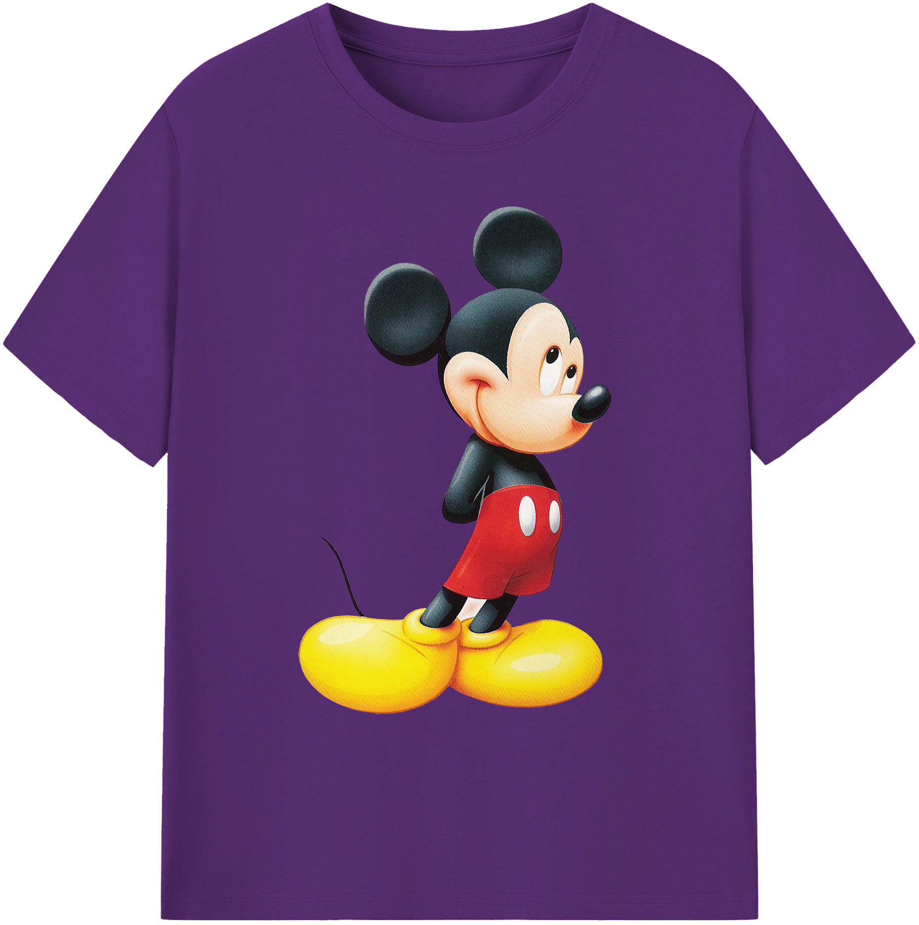 ミッキーマウス Mickey Mouse 綿100％ メンズ半袖Tシャツ｜肌触りやわらか＆通気性