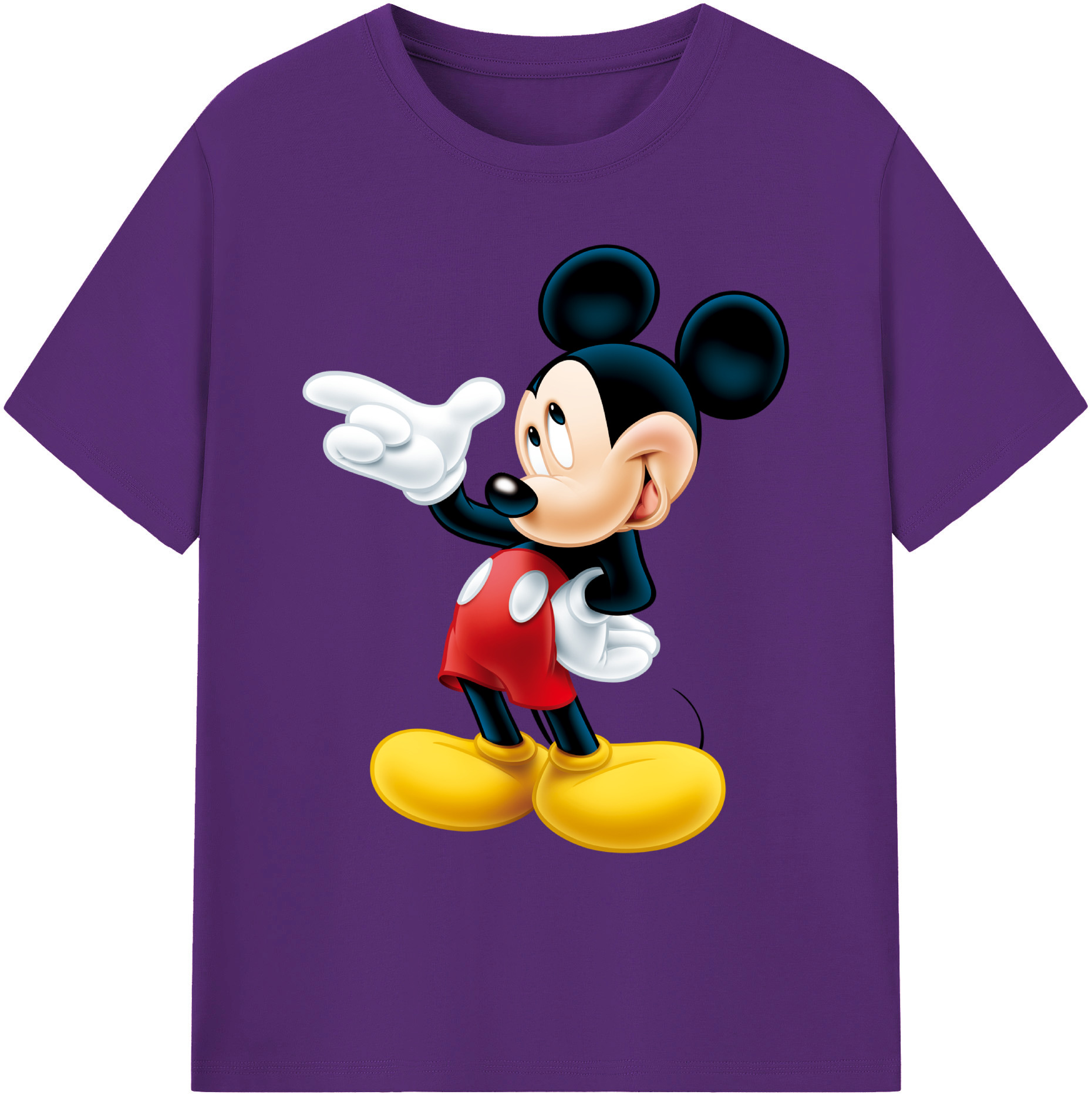 ミッキーマウス Mickey Mouse 綿100％ メンズ半袖Tシャツ｜肌触りやわらか＆通気性