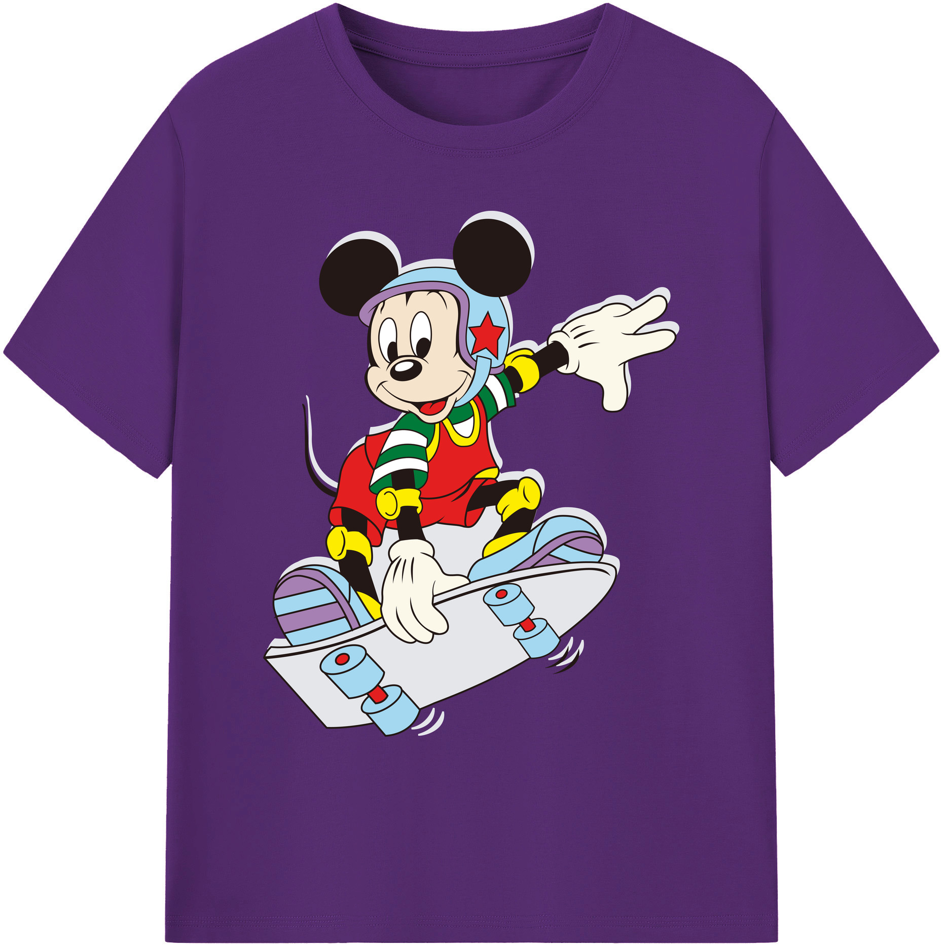ミッキーマウス Mickey Mouse 綿100％ メンズ半袖Tシャツ｜肌触りやわらか＆通気性