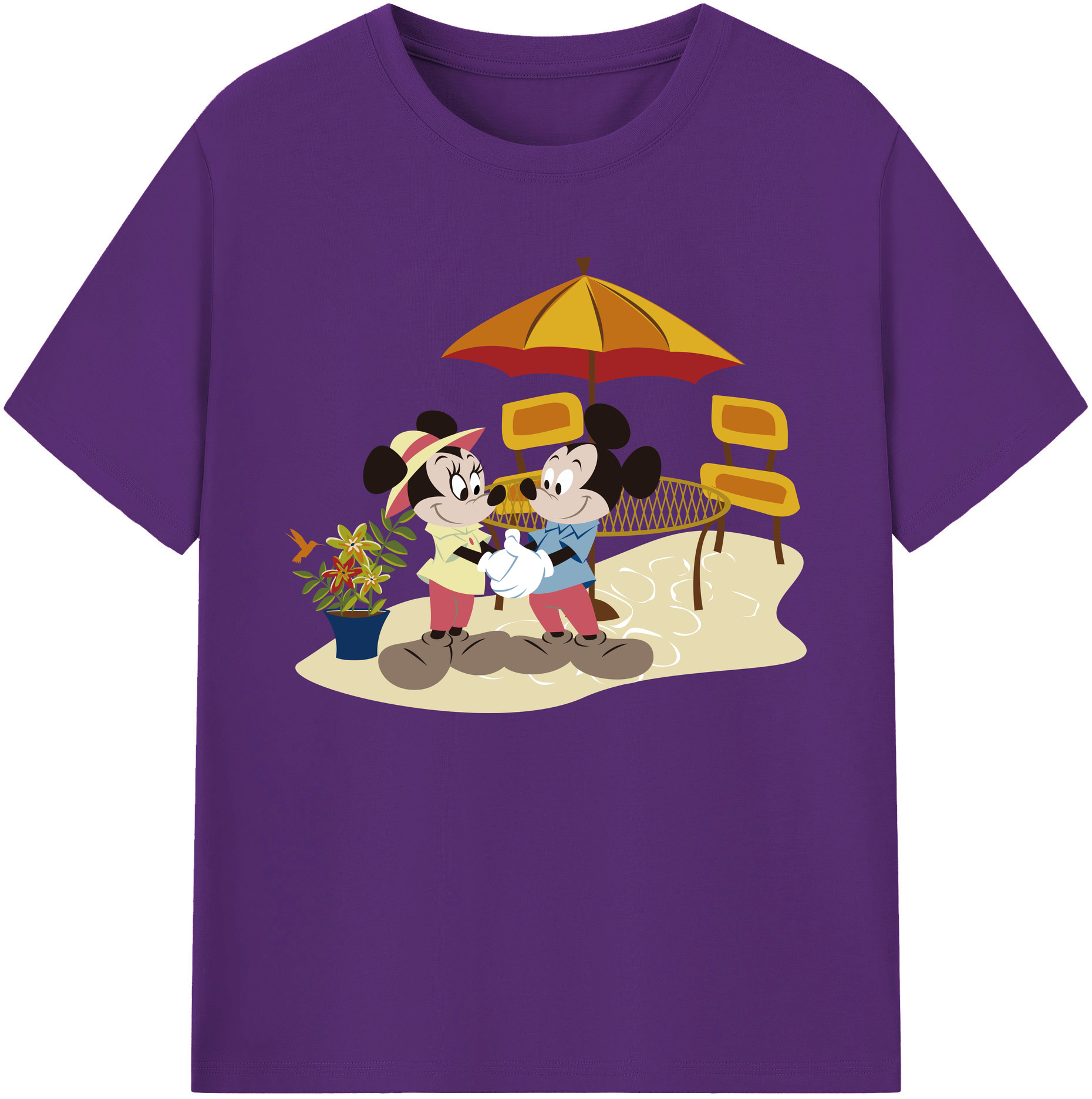 ミッキーマウス Mickey Mouse 綿100％ メンズ半袖Tシャツ｜肌触りやわらか＆通気性
