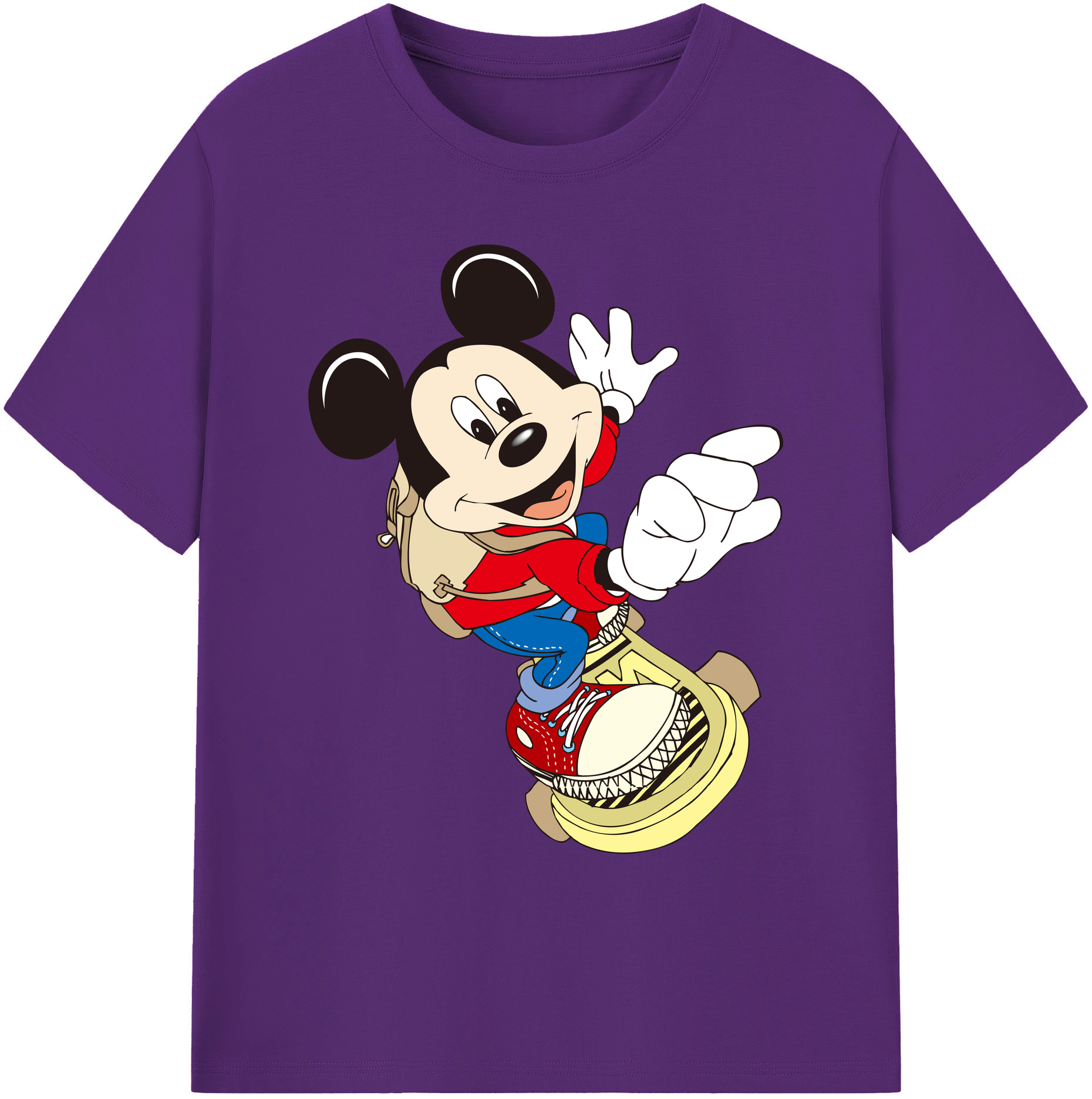 ミッキーマウス Mickey Mouse 綿100％ メンズ半袖Tシャツ｜肌触りやわらか＆通気性
