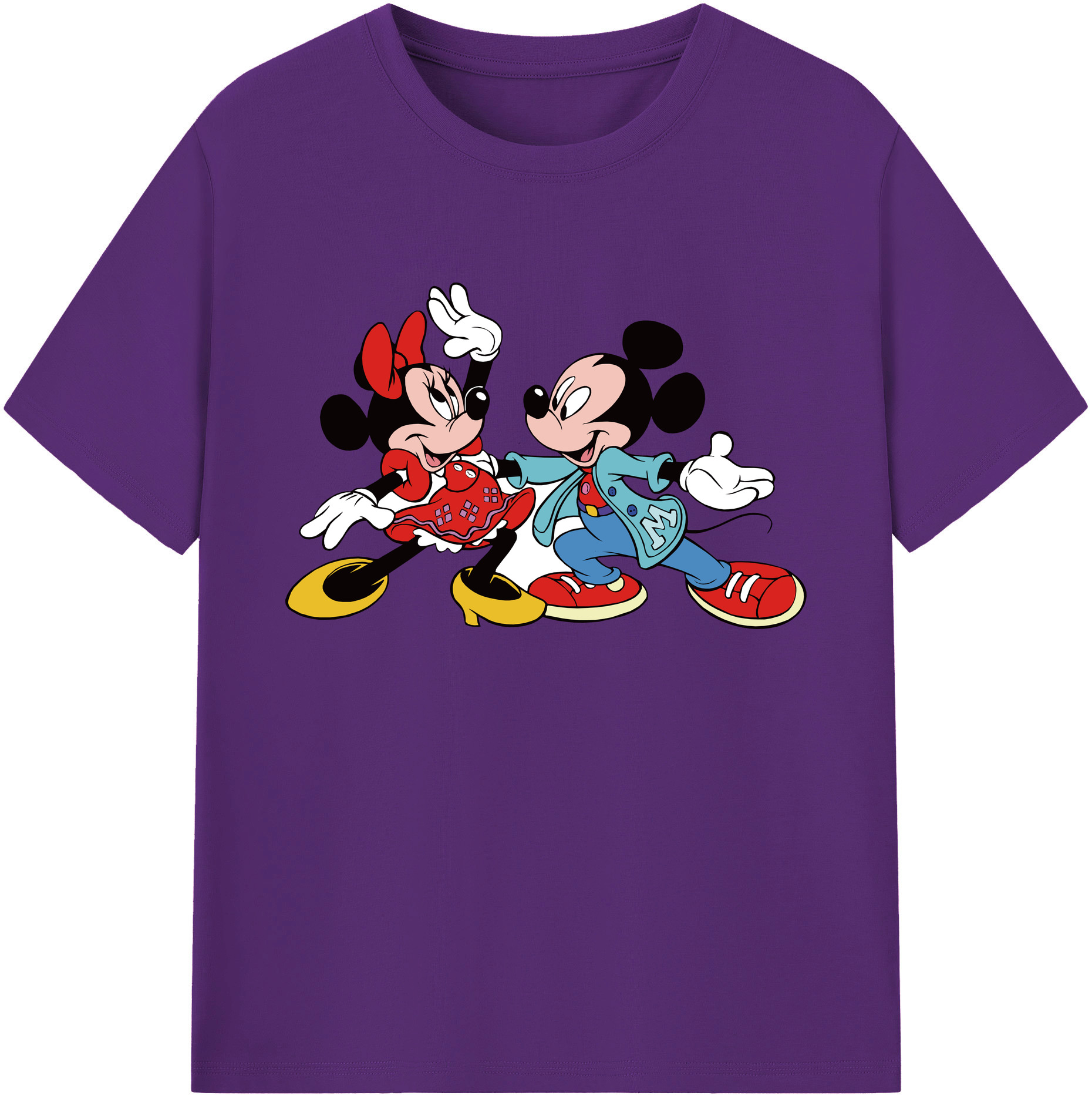 ミッキーマウス Mickey Mouse 綿100％ メンズ半袖Tシャツ｜肌触りやわらか＆通気性