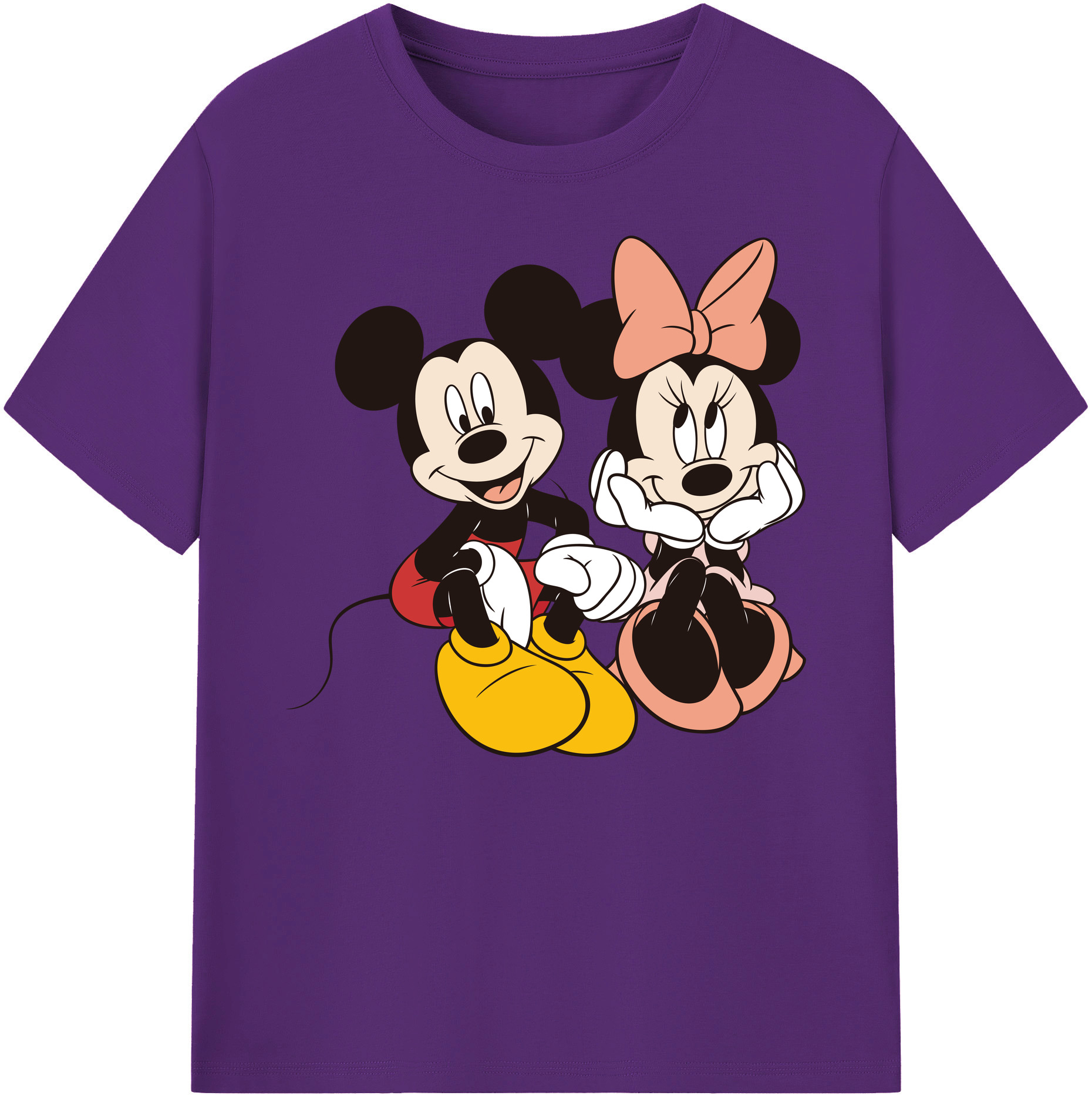 ミッキーマウス Mickey Mouse 綿100％ メンズ半袖Tシャツ｜肌触りやわらか＆通気性