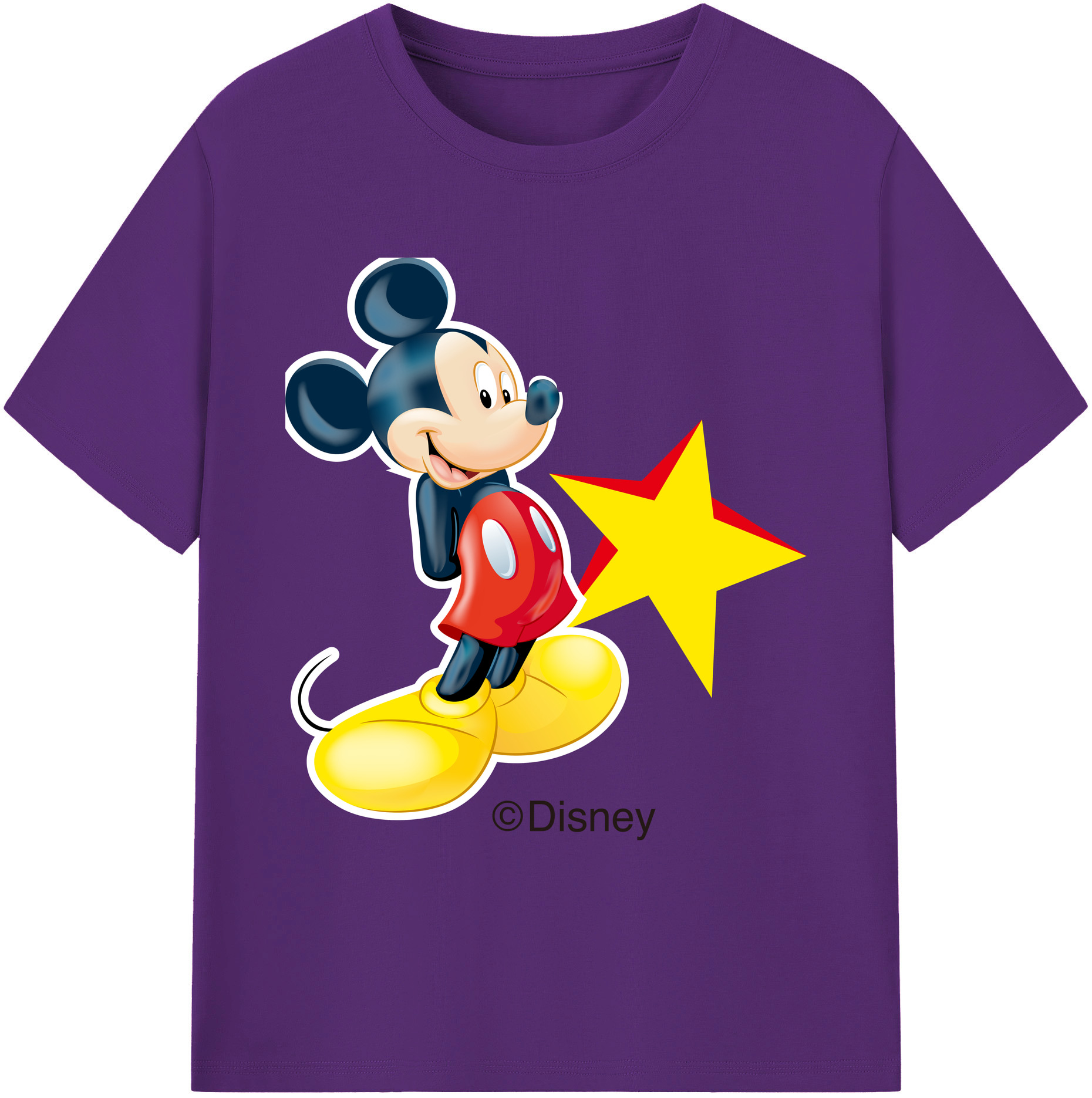 ミッキーマウス Mickey Mouse 綿100％ メンズ半袖Tシャツ｜肌触りやわらか＆通気性