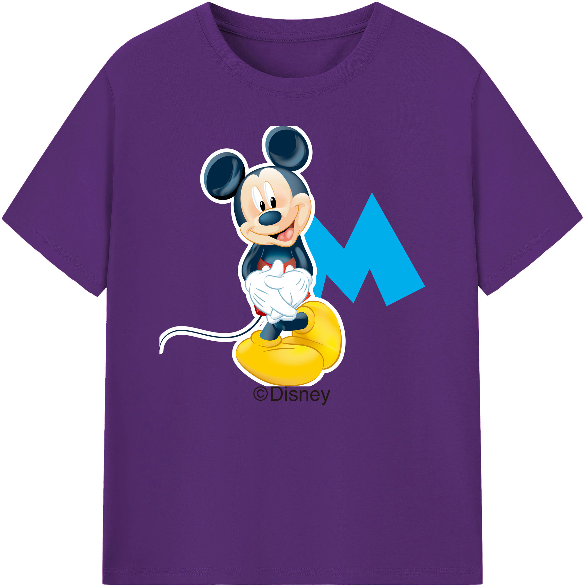 ミッキーマウス Mickey Mouse 綿100％ メンズ半袖Tシャツ｜肌触りやわらか＆通気性