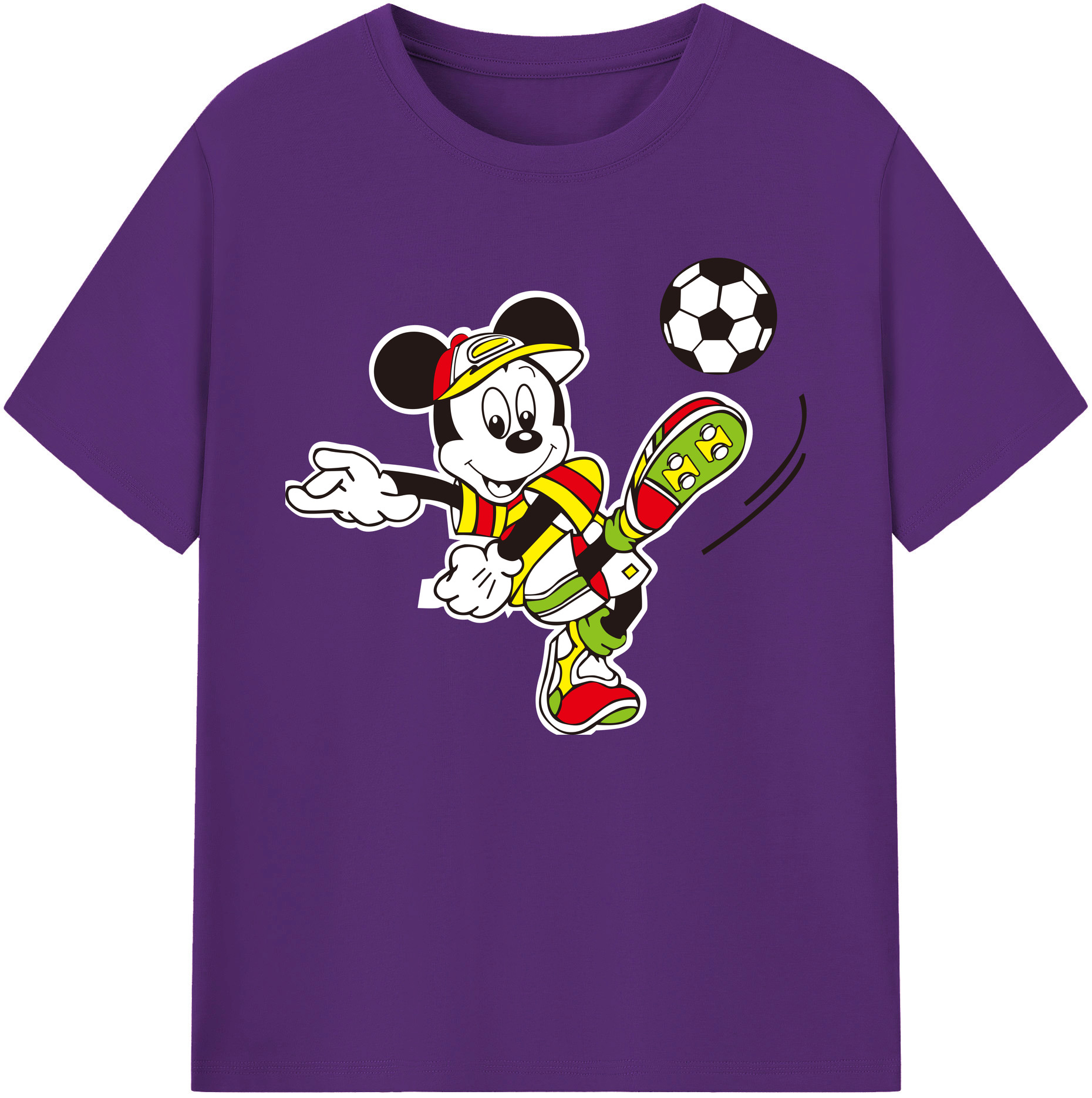 ミッキーマウス Mickey Mouse 綿100％ メンズ半袖Tシャツ｜肌触りやわらか＆通気性