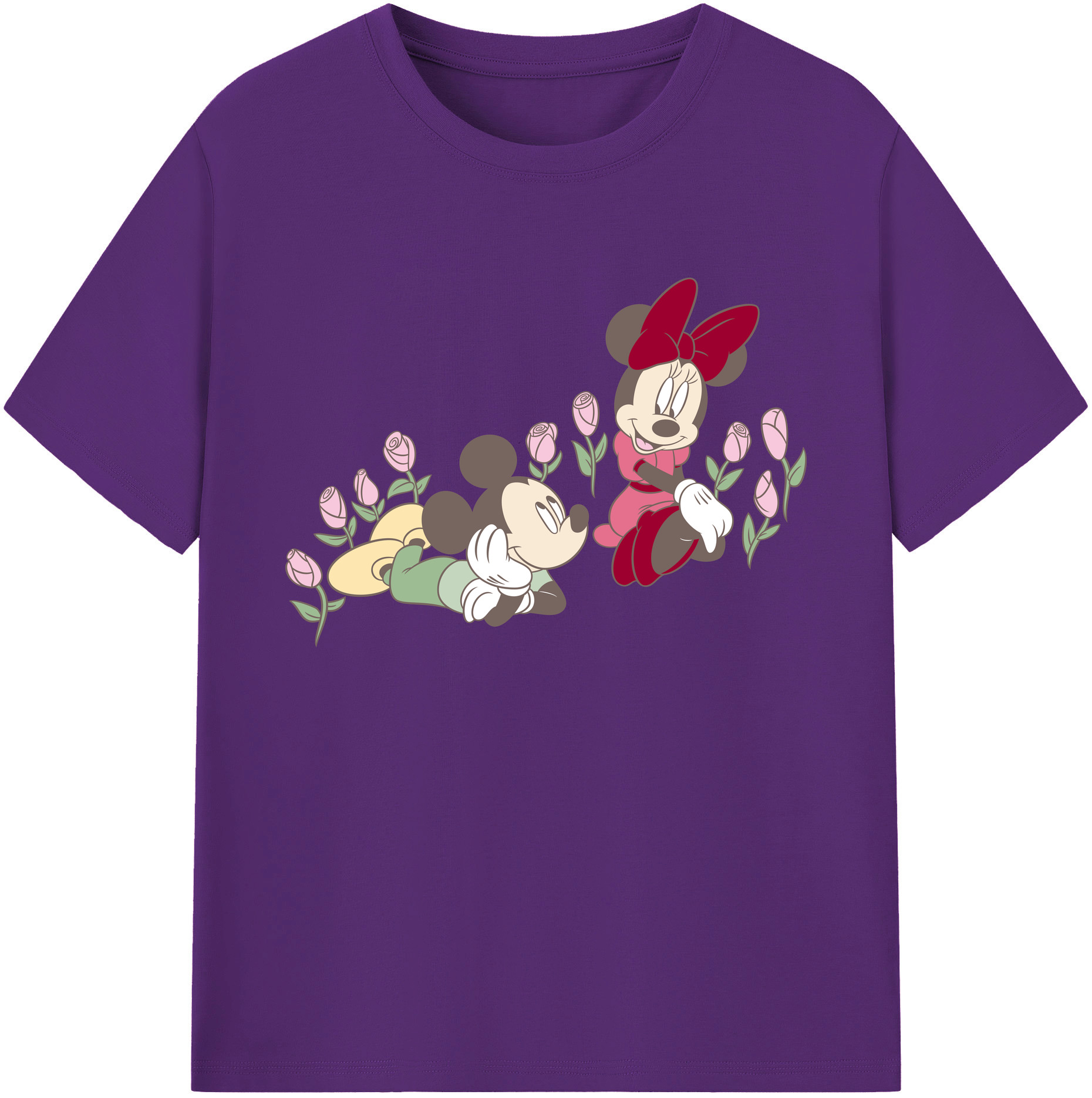 ミッキーマウス Mickey Mouse 綿100％ メンズ半袖Tシャツ｜肌触りやわらか＆通気性