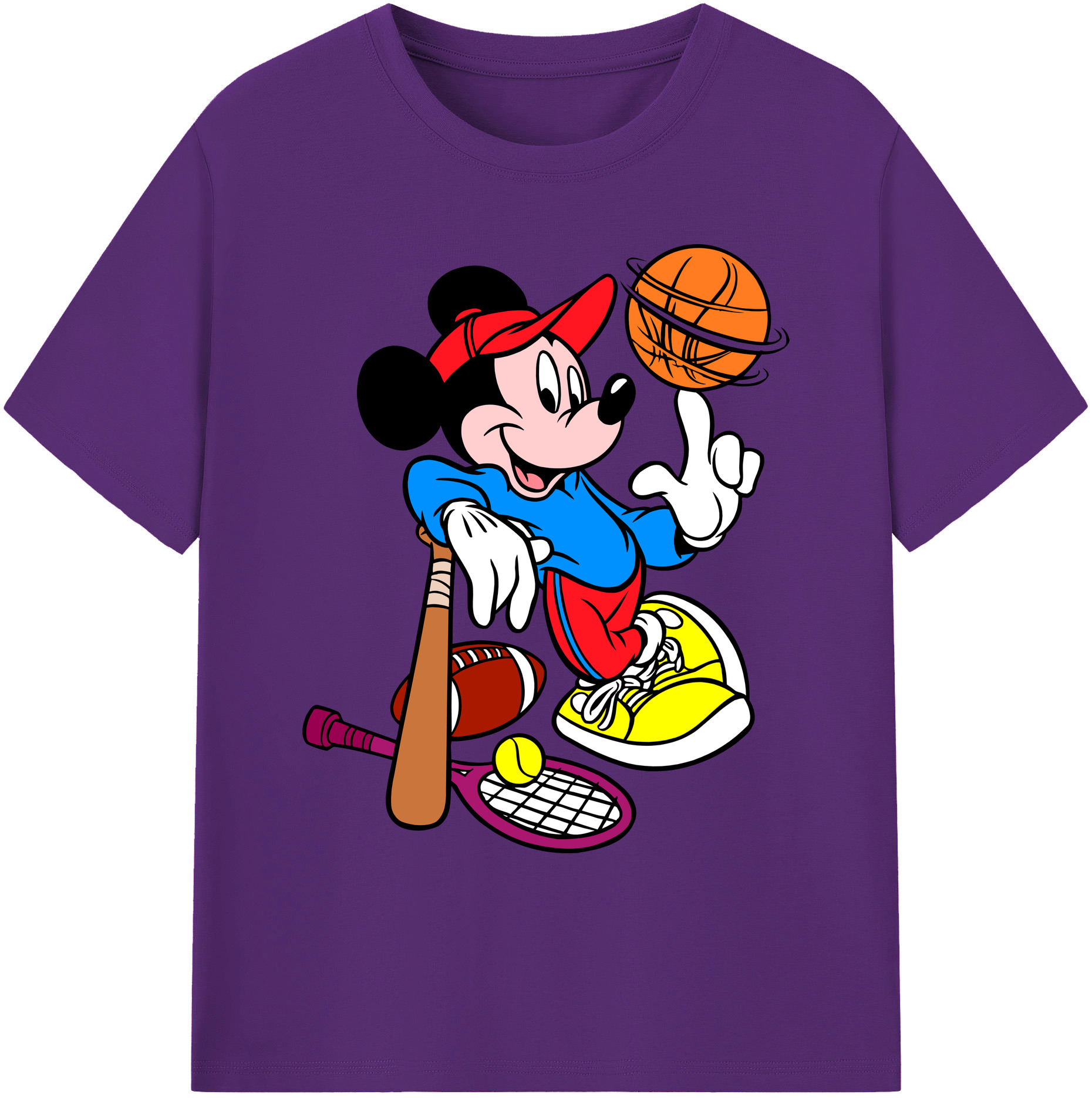 ミッキーマウス Mickey Mouse 綿100％ メンズ半袖Tシャツ｜肌触りやわらか＆通気性