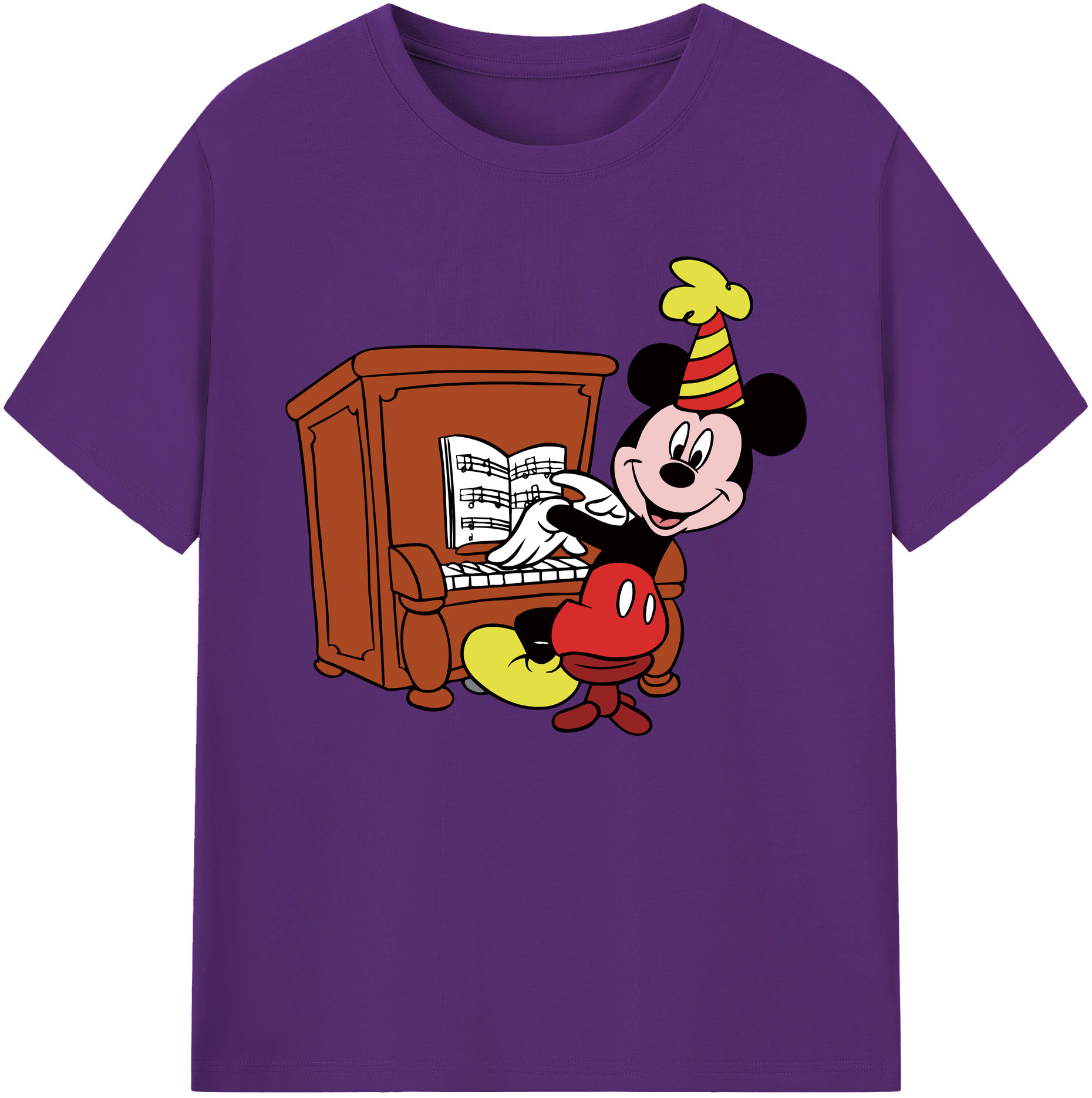 ミッキーマウス Mickey Mouse 綿100％ メンズ半袖Tシャツ｜肌触りやわらか＆通気性