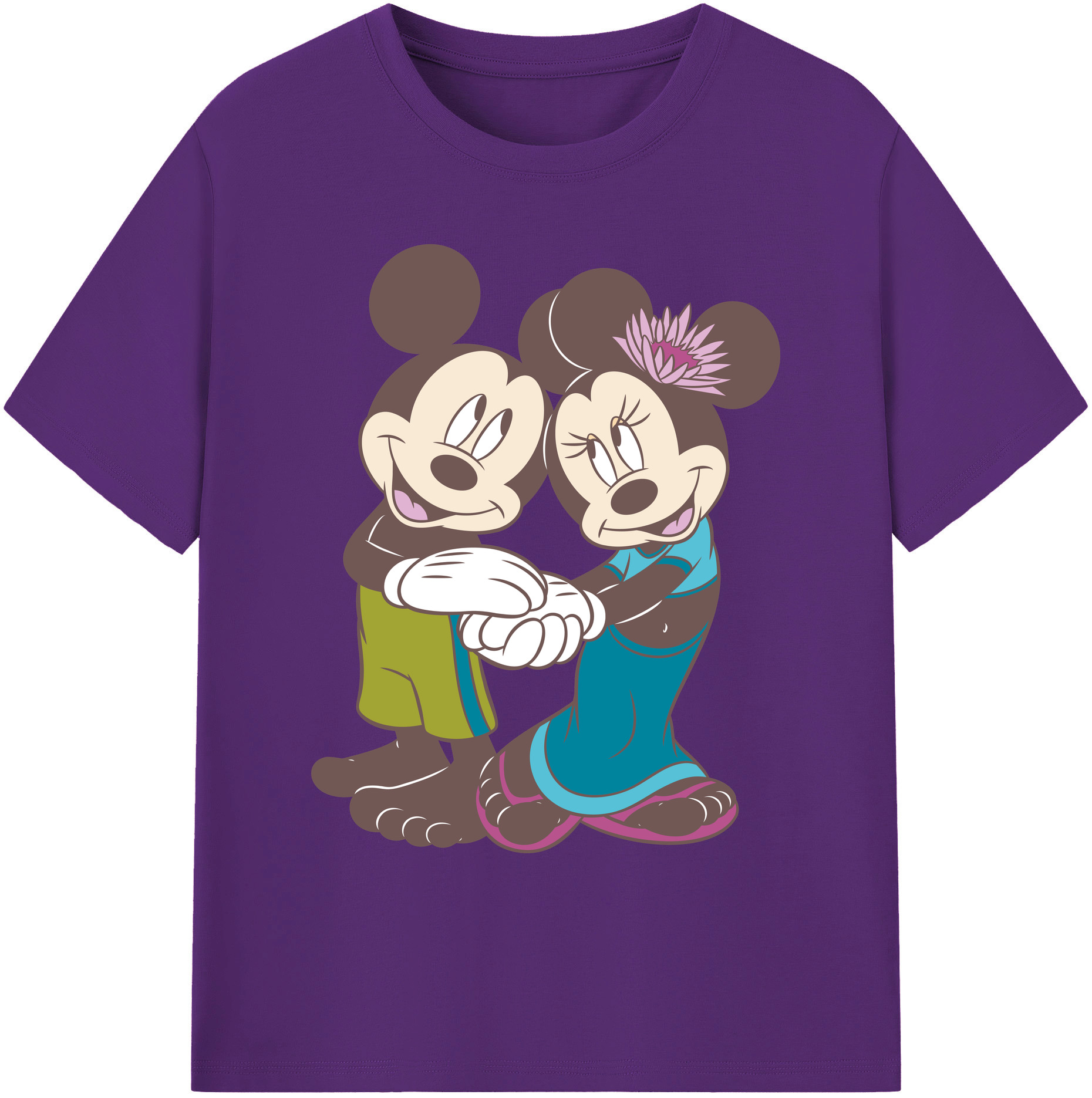 ミッキーマウス Mickey Mouse 綿100％ メンズ半袖Tシャツ｜肌触りやわらか＆通気性