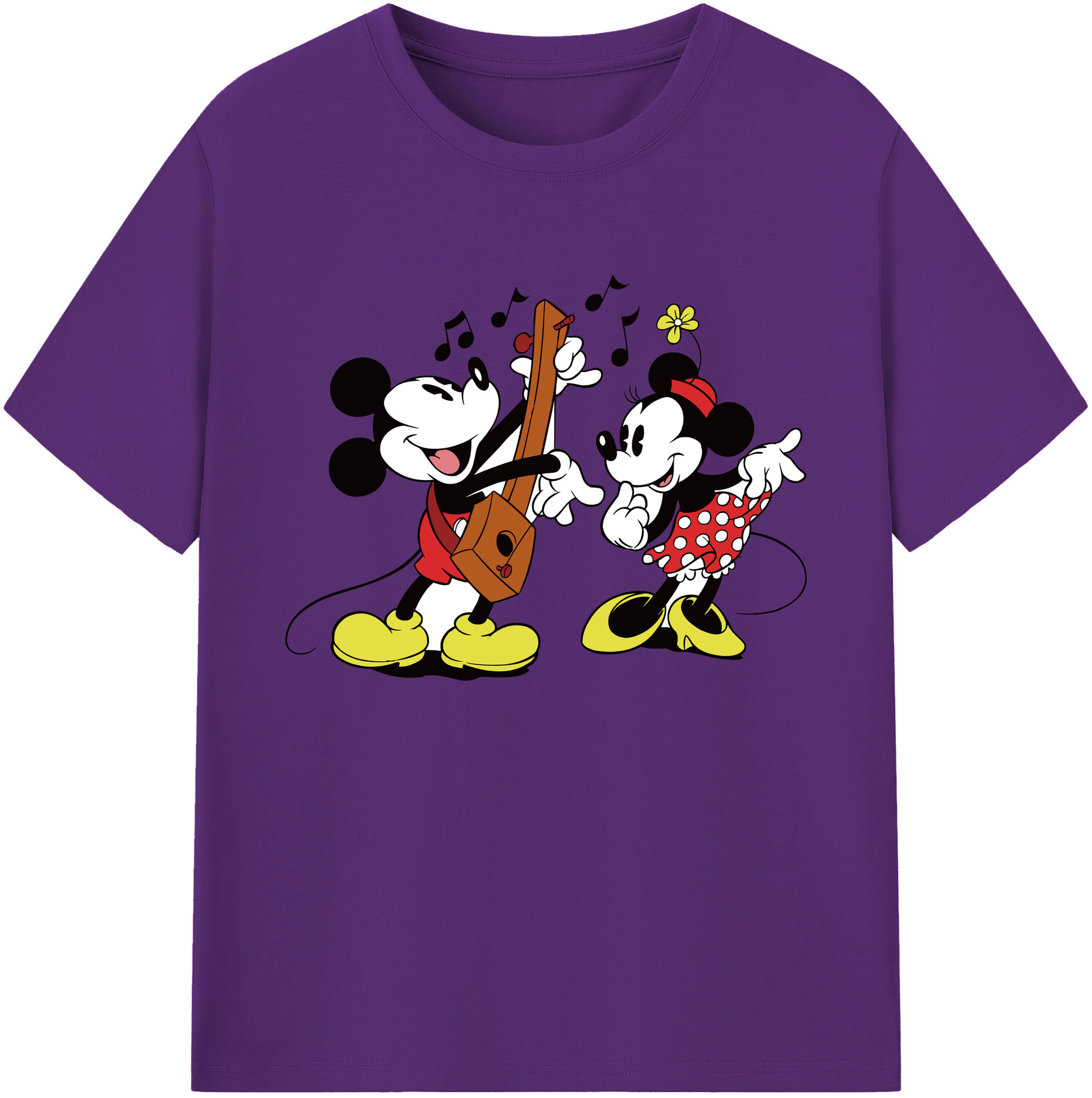 ミッキーマウス Mickey Mouse 綿100％ メンズ半袖Tシャツ｜肌触りやわらか＆通気性