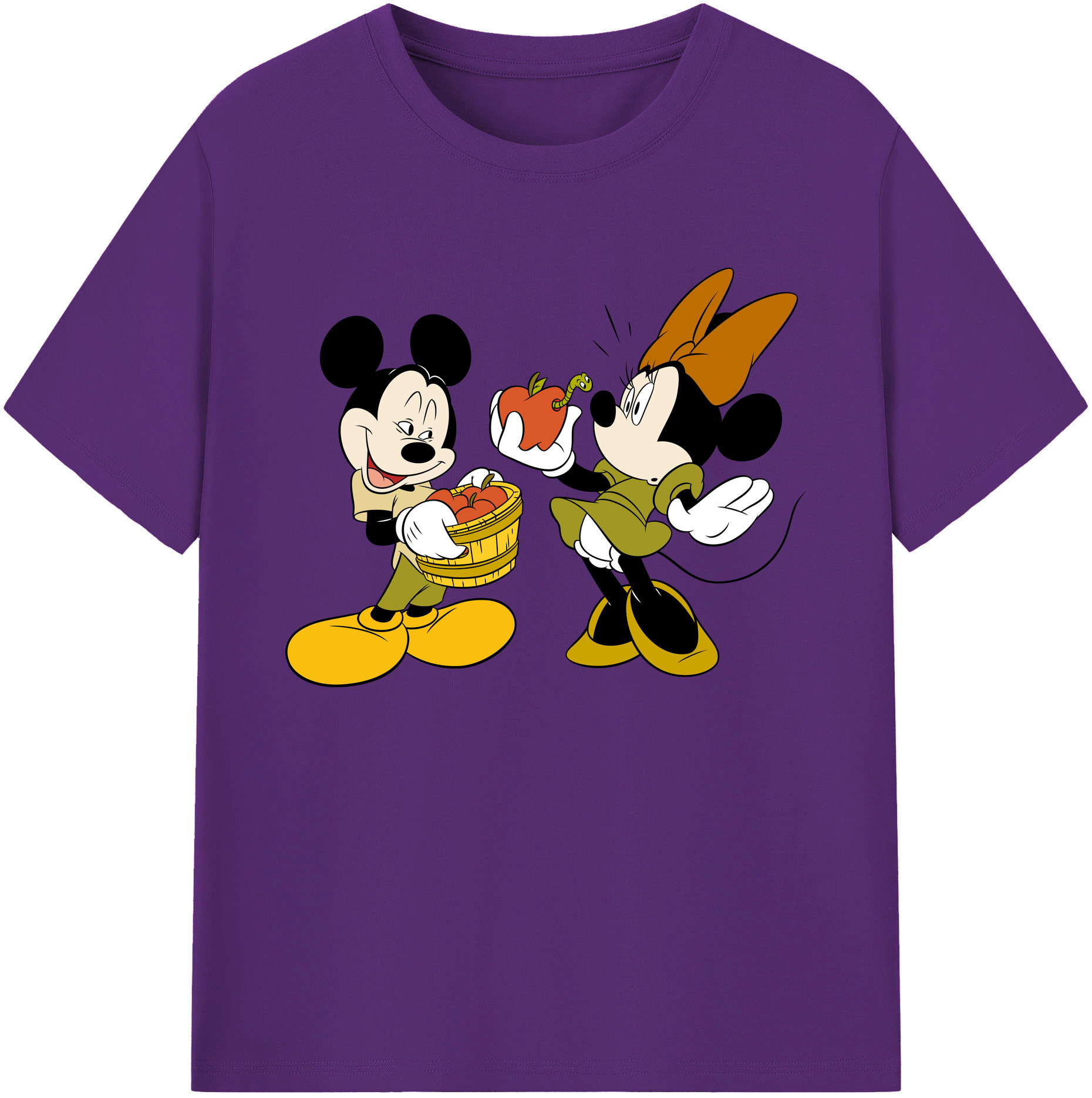 ミッキーマウス Mickey Mouse 綿100％ メンズ半袖Tシャツ｜肌触りやわらか＆通気性