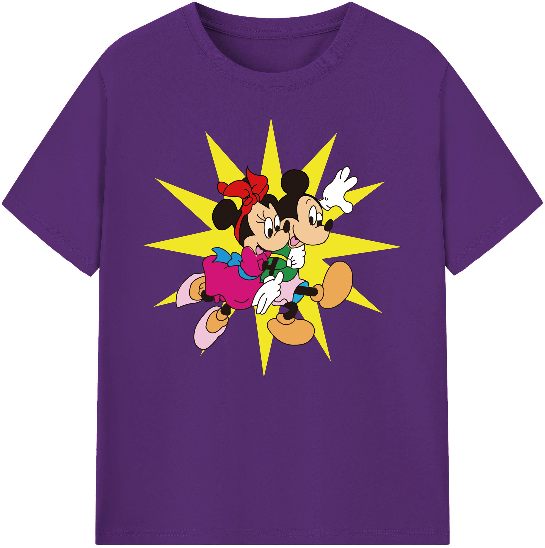 ミッキーマウス Mickey Mouse 綿100％ メンズ半袖Tシャツ｜肌触りやわらか＆通気性