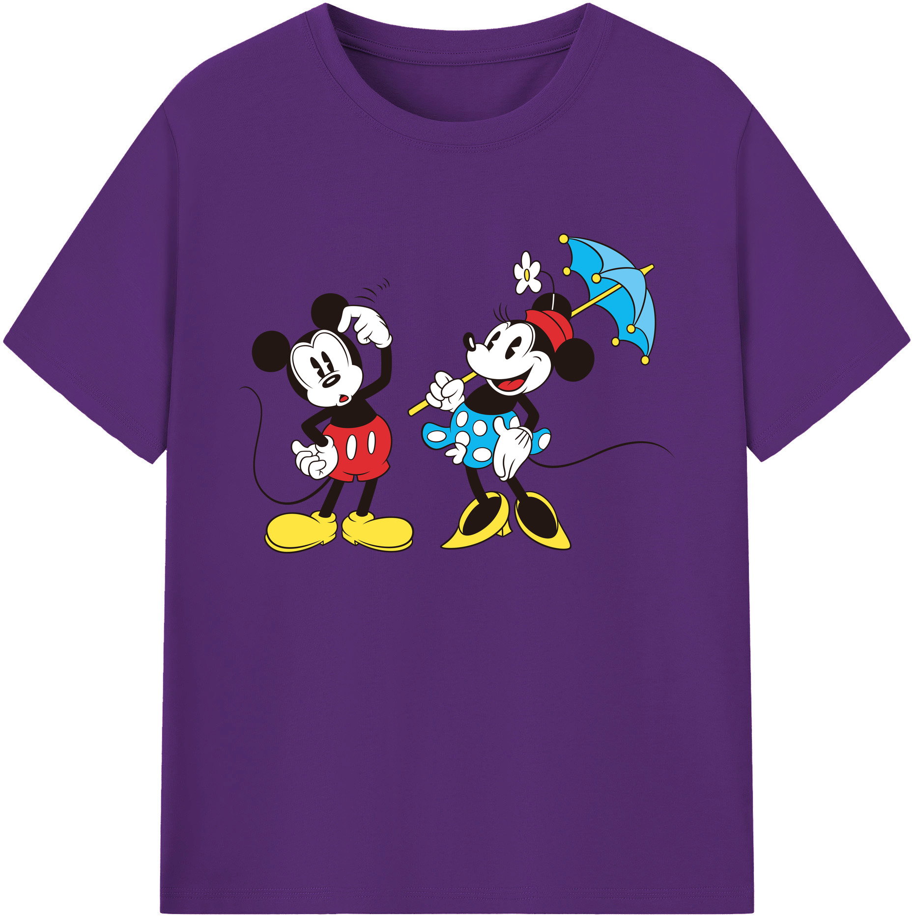 ミッキーマウス Mickey Mouse 綿100％ メンズ半袖Tシャツ｜肌触りやわらか＆通気性