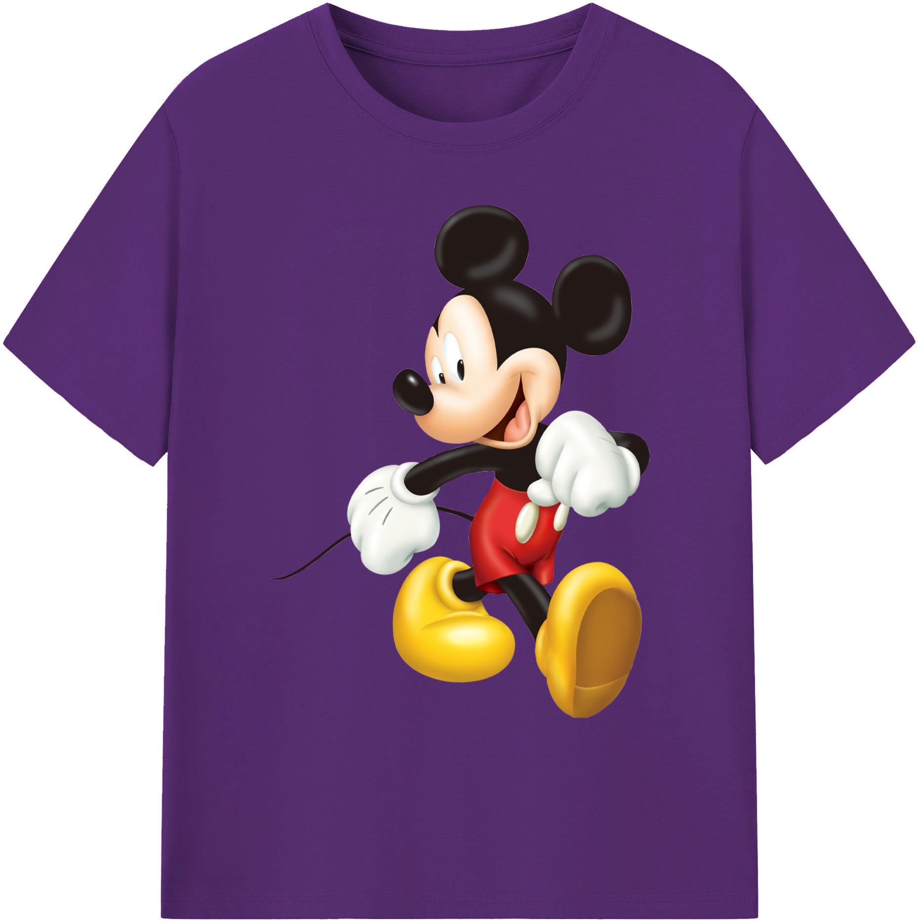 ミッキーマウス Mickey Mouse 綿100％ メンズ半袖Tシャツ｜肌触りやわらか＆通気性