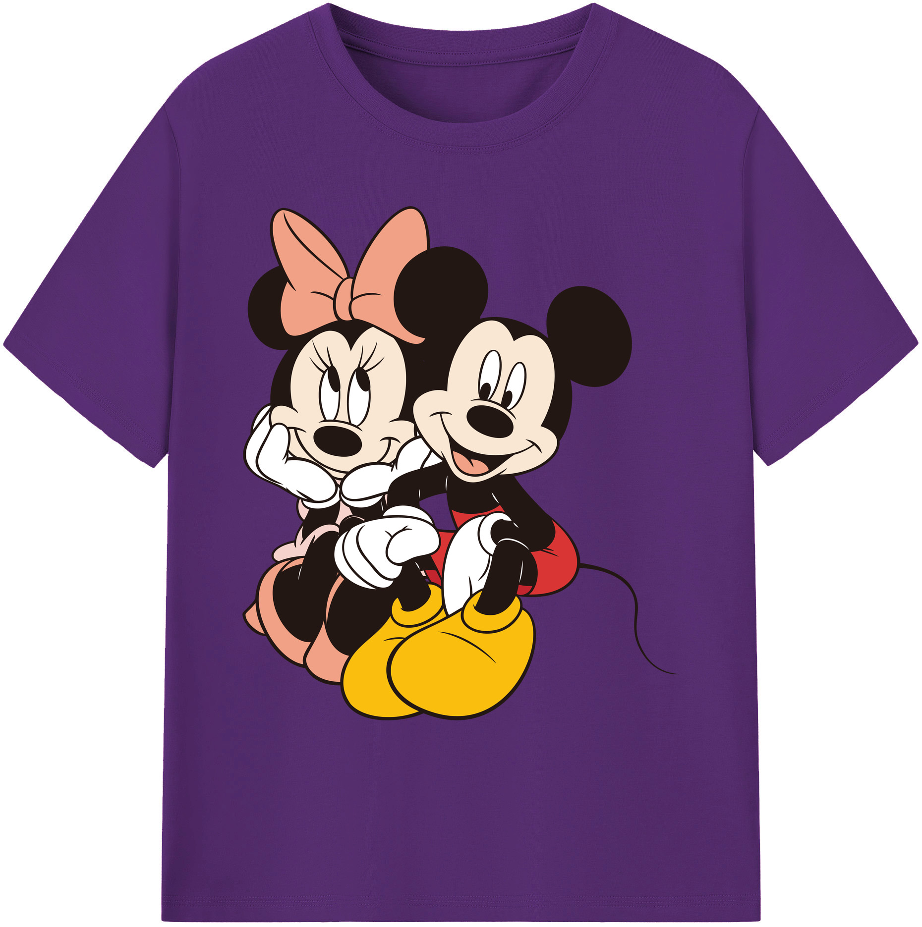 ミッキーマウス Mickey Mouse 綿100％ メンズ半袖Tシャツ｜肌触りやわらか＆通気性