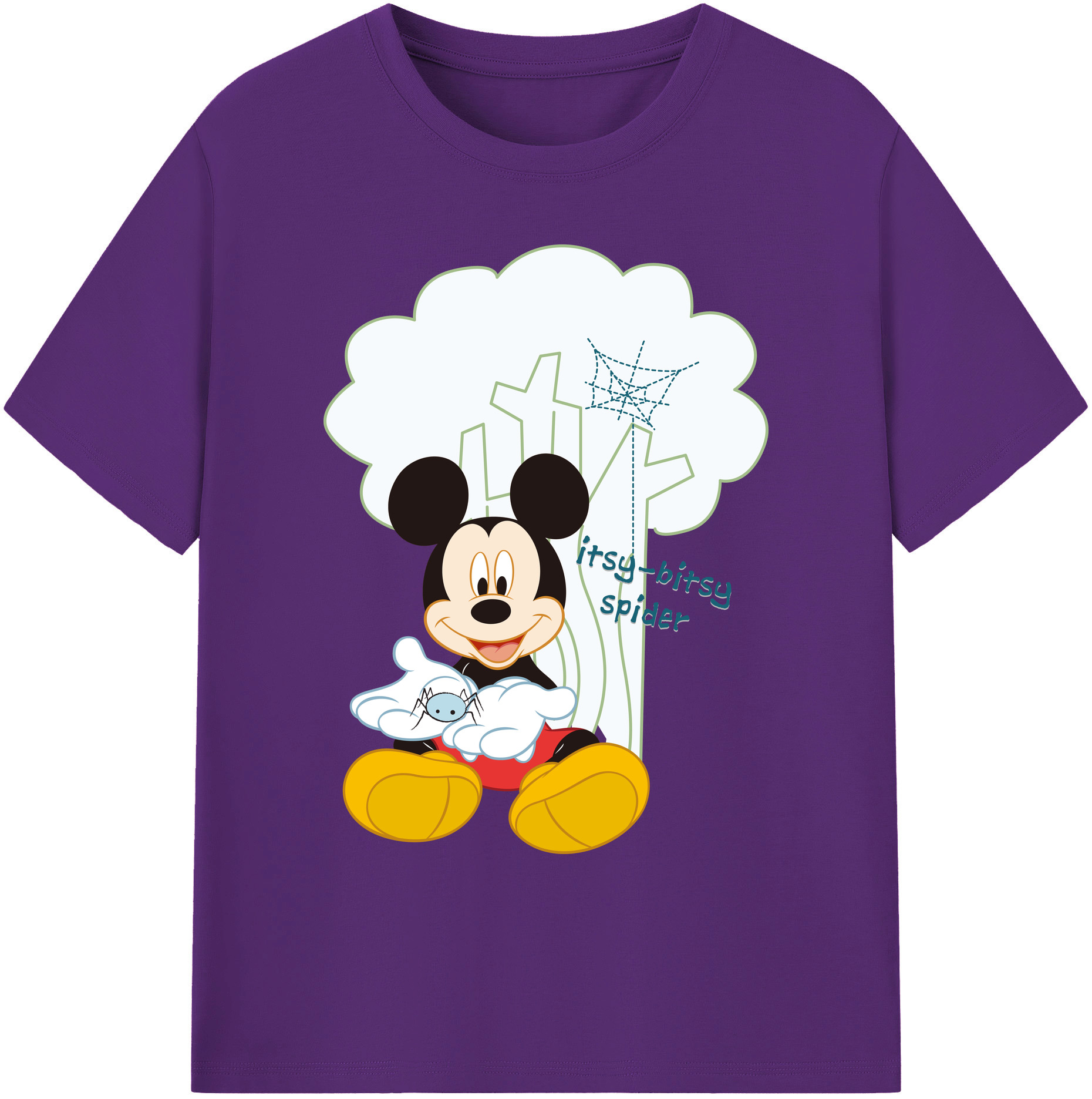 ミッキーマウス Mickey Mouse 綿100％ メンズ半袖Tシャツ｜肌触りやわらか＆通気性