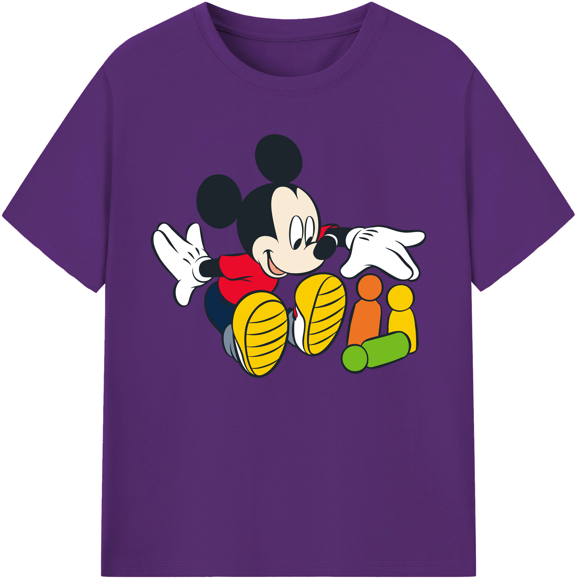 ミッキーマウス Mickey Mouse 綿100％ メンズ半袖Tシャツ｜肌触りやわらか＆通気性