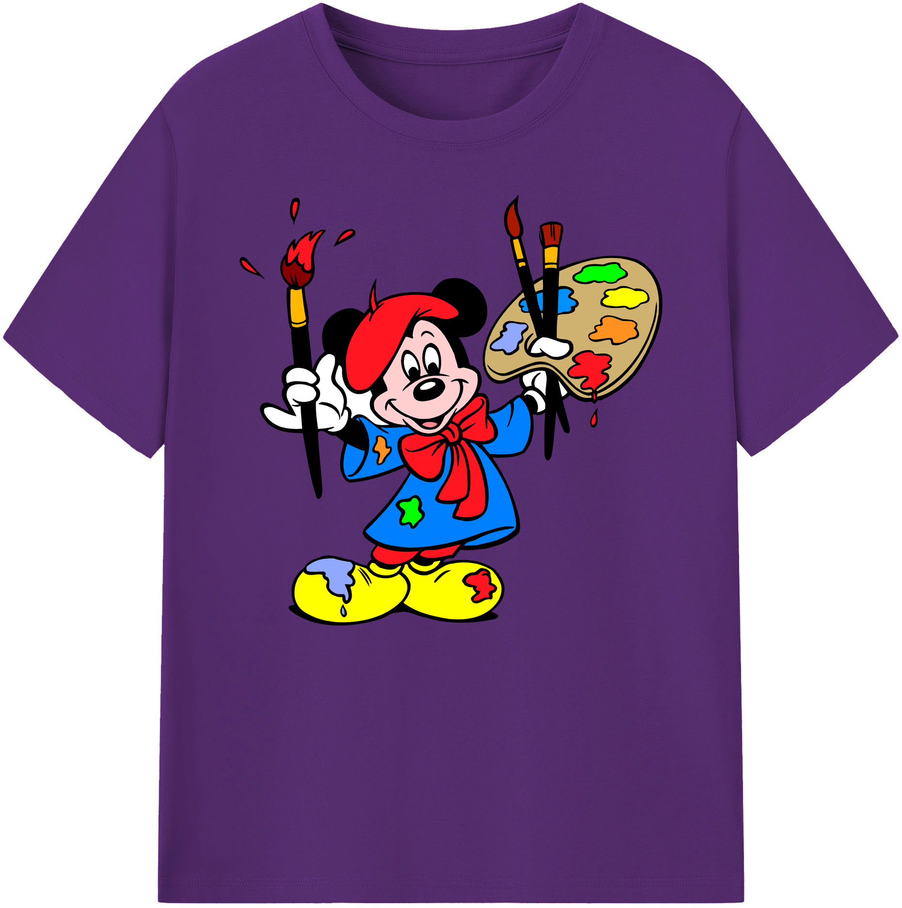 ミッキーマウス Mickey Mouse 綿100％ メンズ半袖Tシャツ｜肌触りやわらか＆通気性