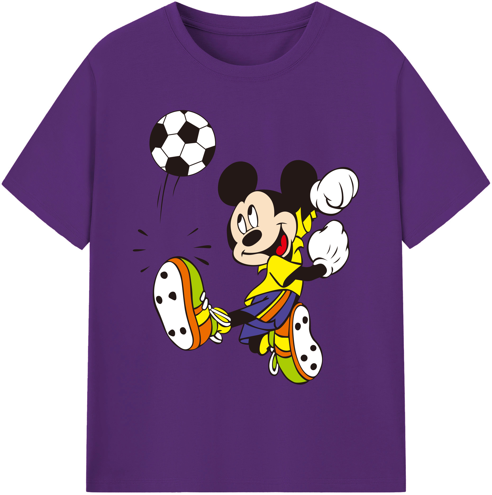 ミッキーマウス Mickey Mouse 綿100％ メンズ半袖Tシャツ｜肌触りやわらか＆通気性
