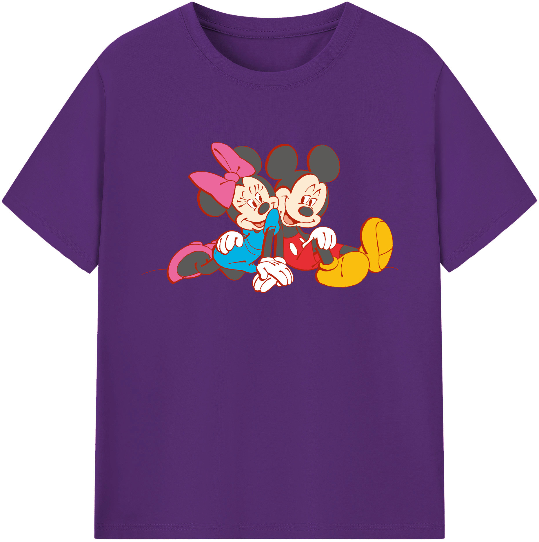 ミッキーマウス Mickey Mouse 綿100％ メンズ半袖Tシャツ｜肌触りやわらか＆通気性