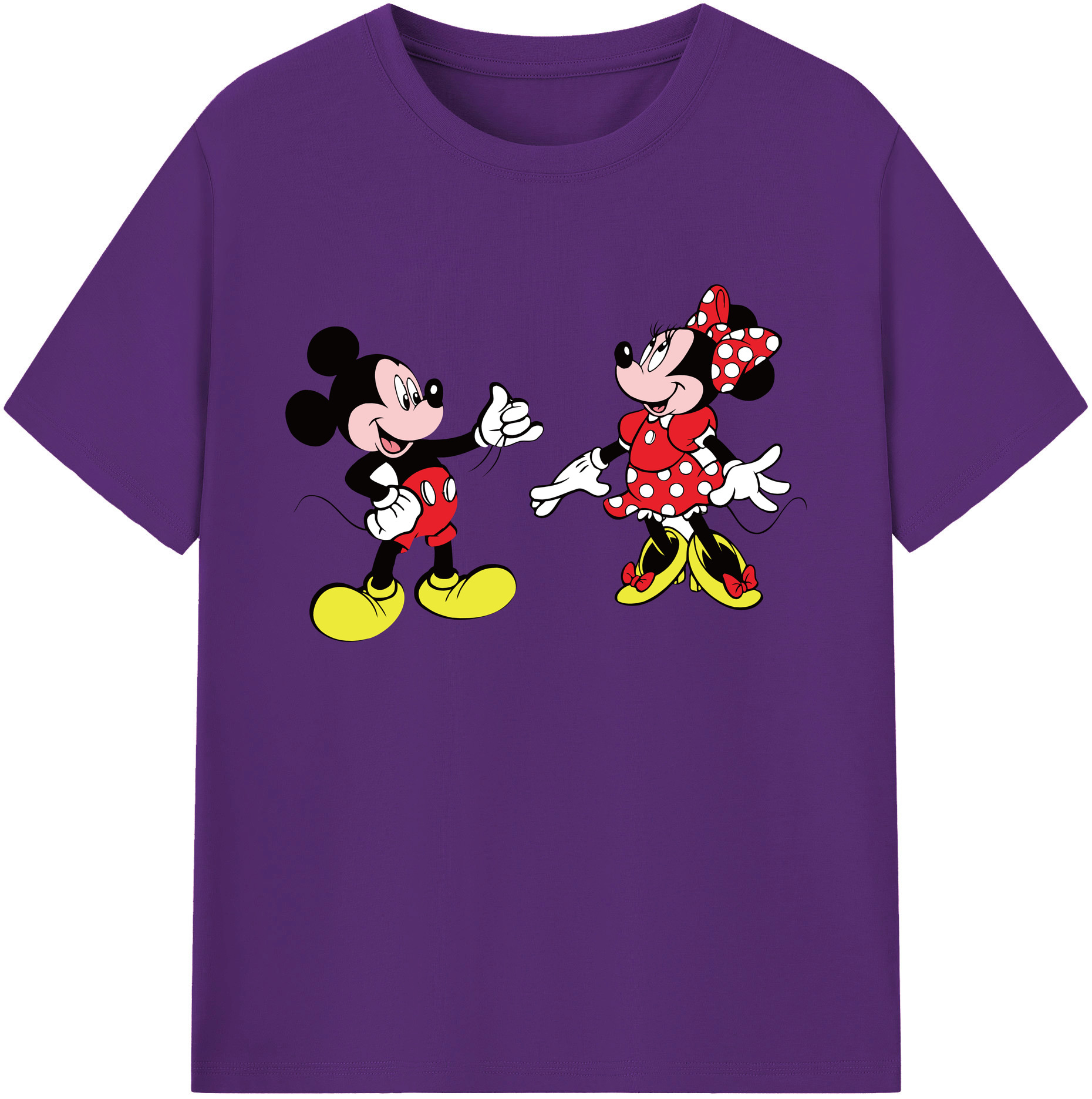 ミッキーマウス Mickey Mouse 綿100％ メンズ半袖Tシャツ｜肌触りやわらか＆通気性