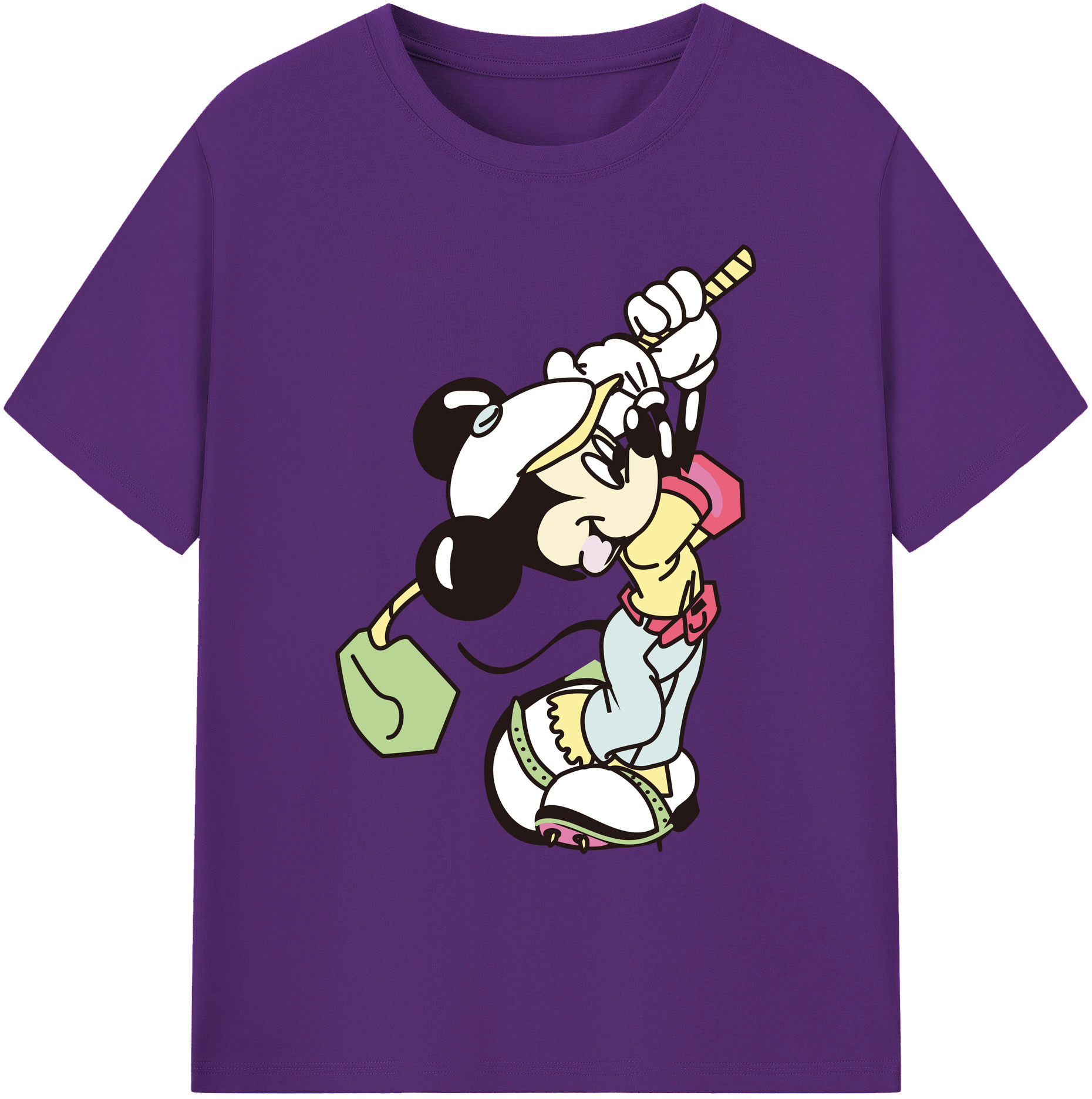 ミッキーマウス Mickey Mouse 綿100％ メンズ半袖Tシャツ｜肌触りやわらか＆通気性