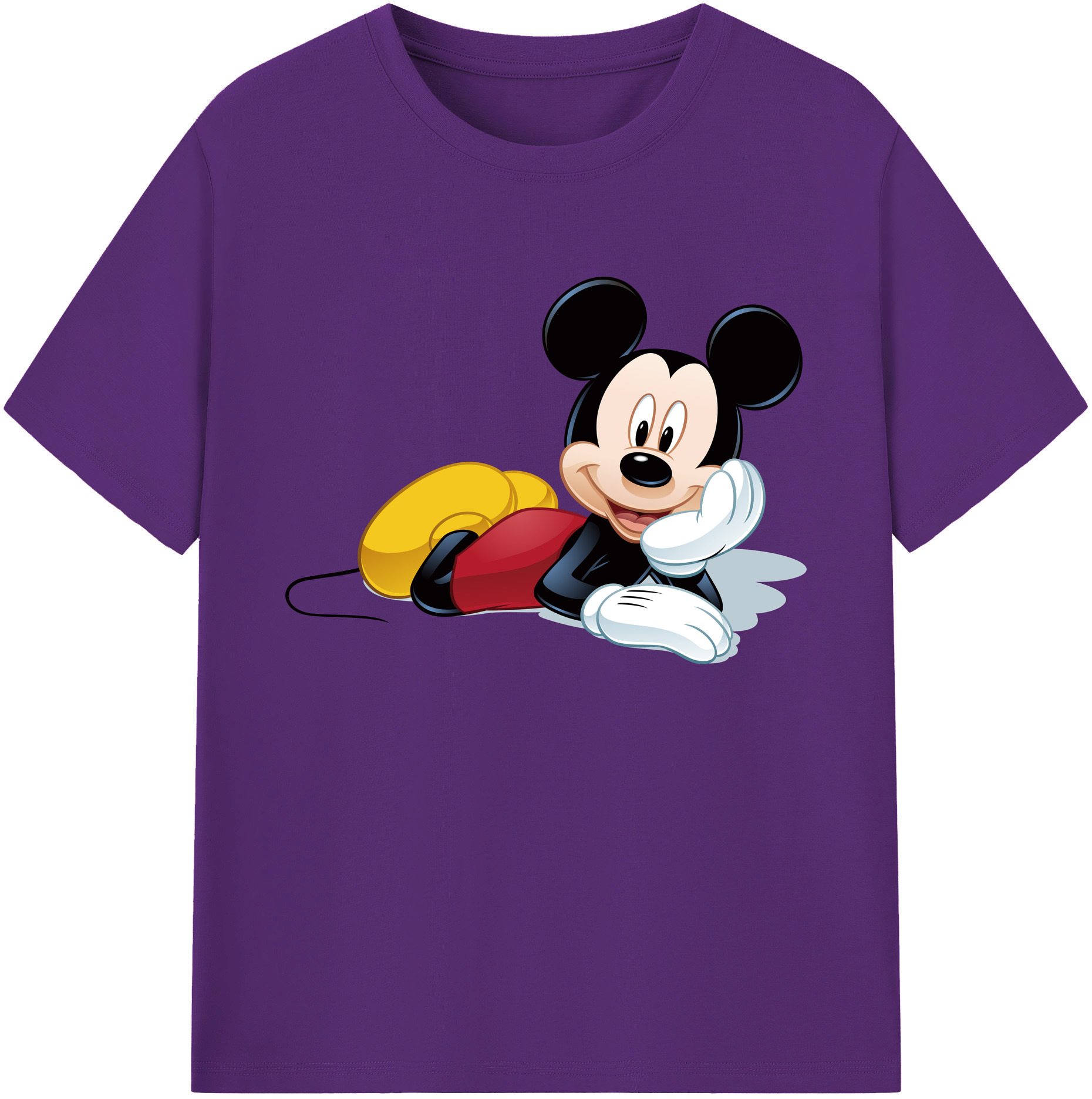 ミッキーマウス Mickey Mouse 綿100％ メンズ半袖Tシャツ｜肌触りやわらか＆通気性
