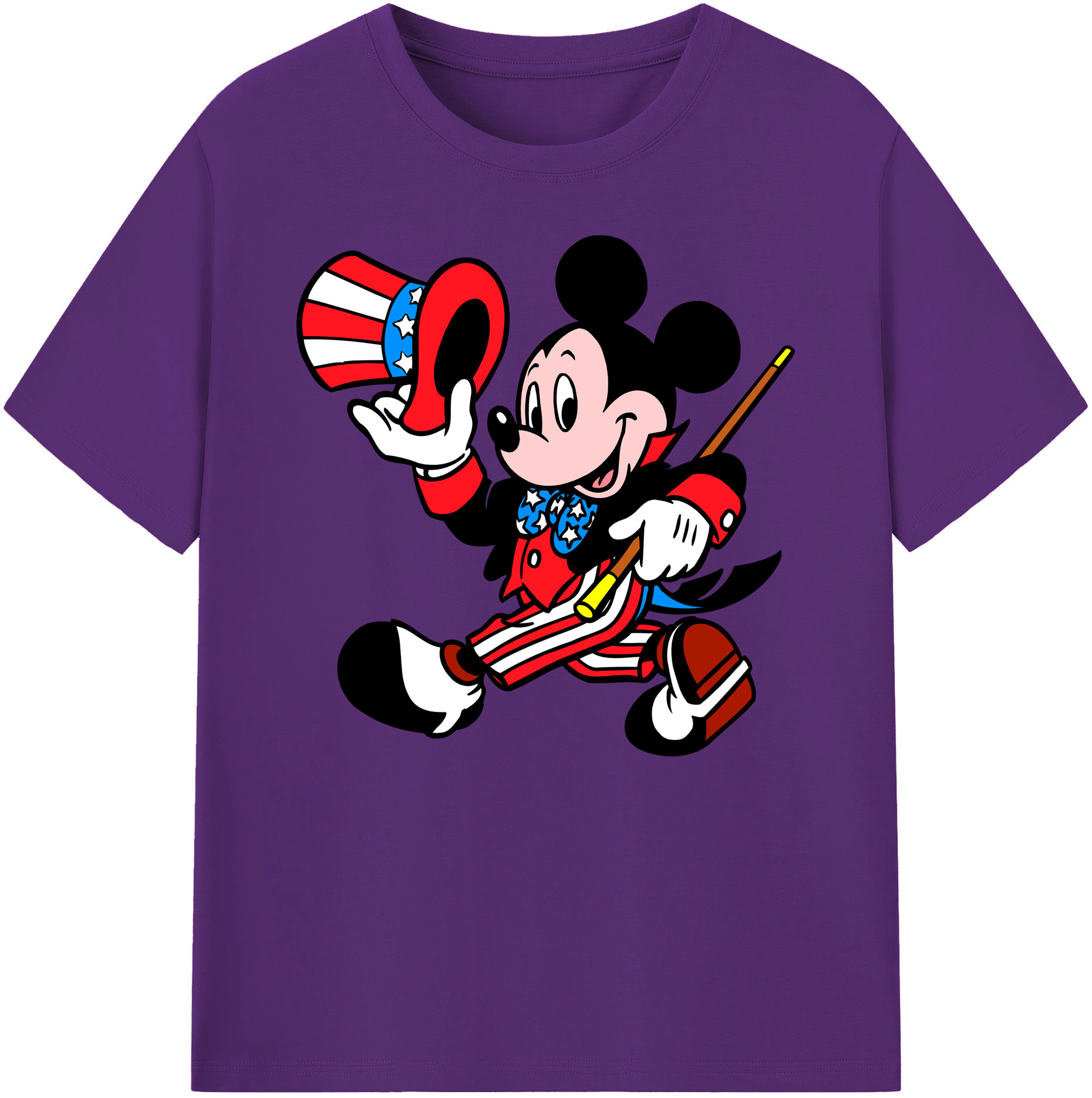 ミッキーマウス Mickey Mouse 綿100％ メンズ半袖Tシャツ｜肌触りやわらか＆通気性