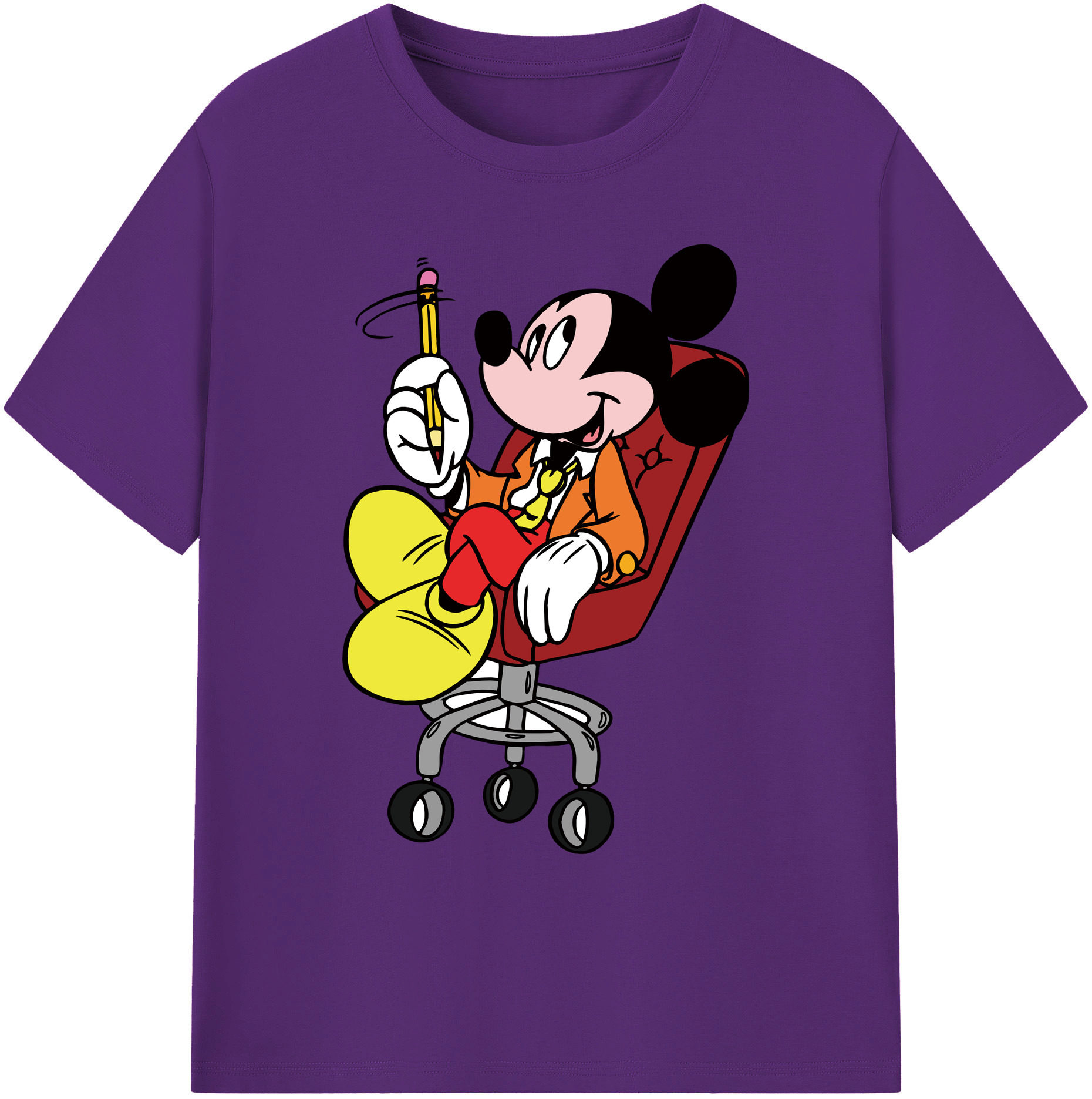ミッキーマウス Mickey Mouse 綿100％ メンズ半袖Tシャツ｜肌触りやわらか＆通気性