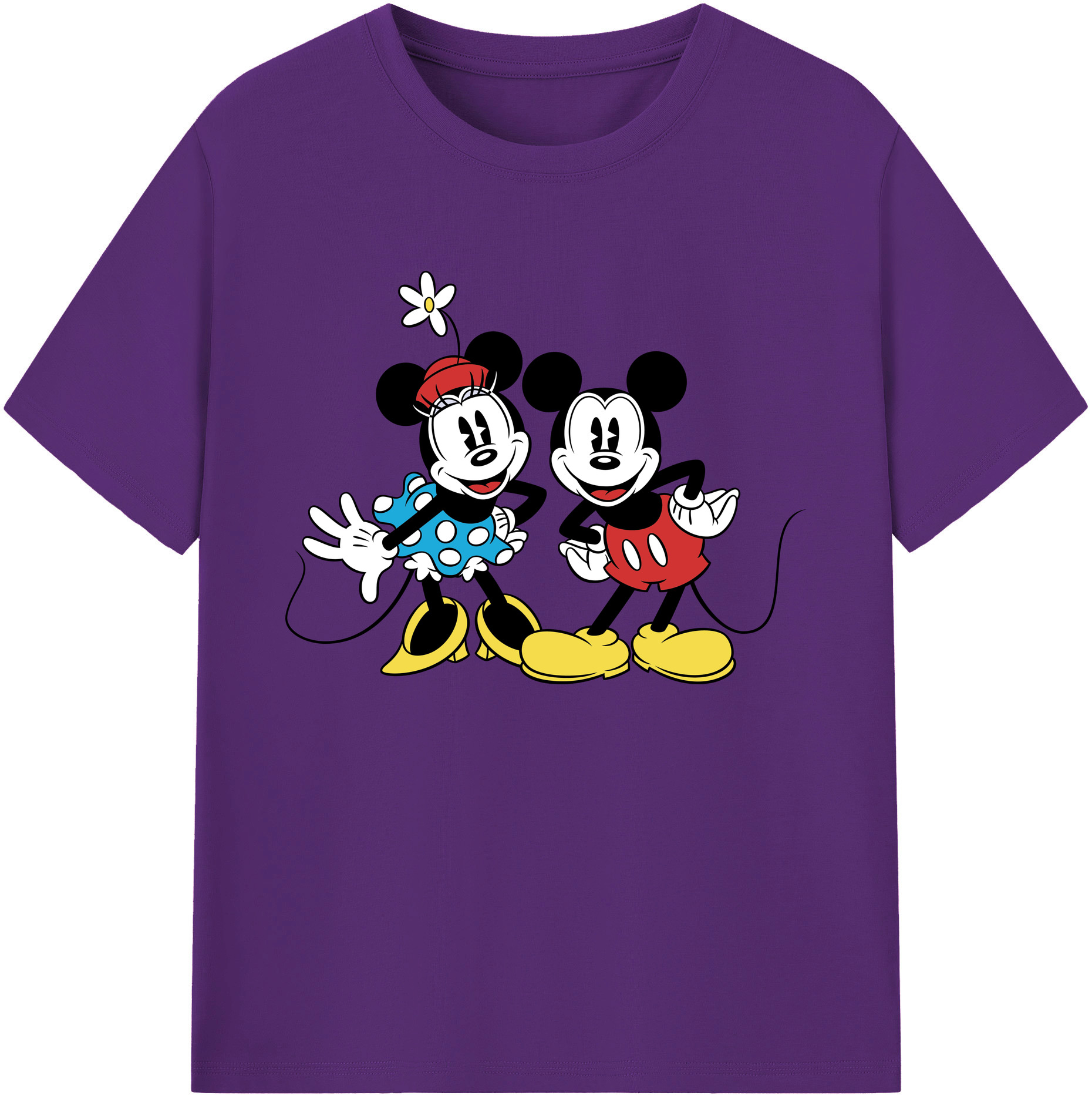 ミッキーマウス Mickey Mouse 綿100％ メンズ半袖Tシャツ｜肌触りやわらか＆通気性