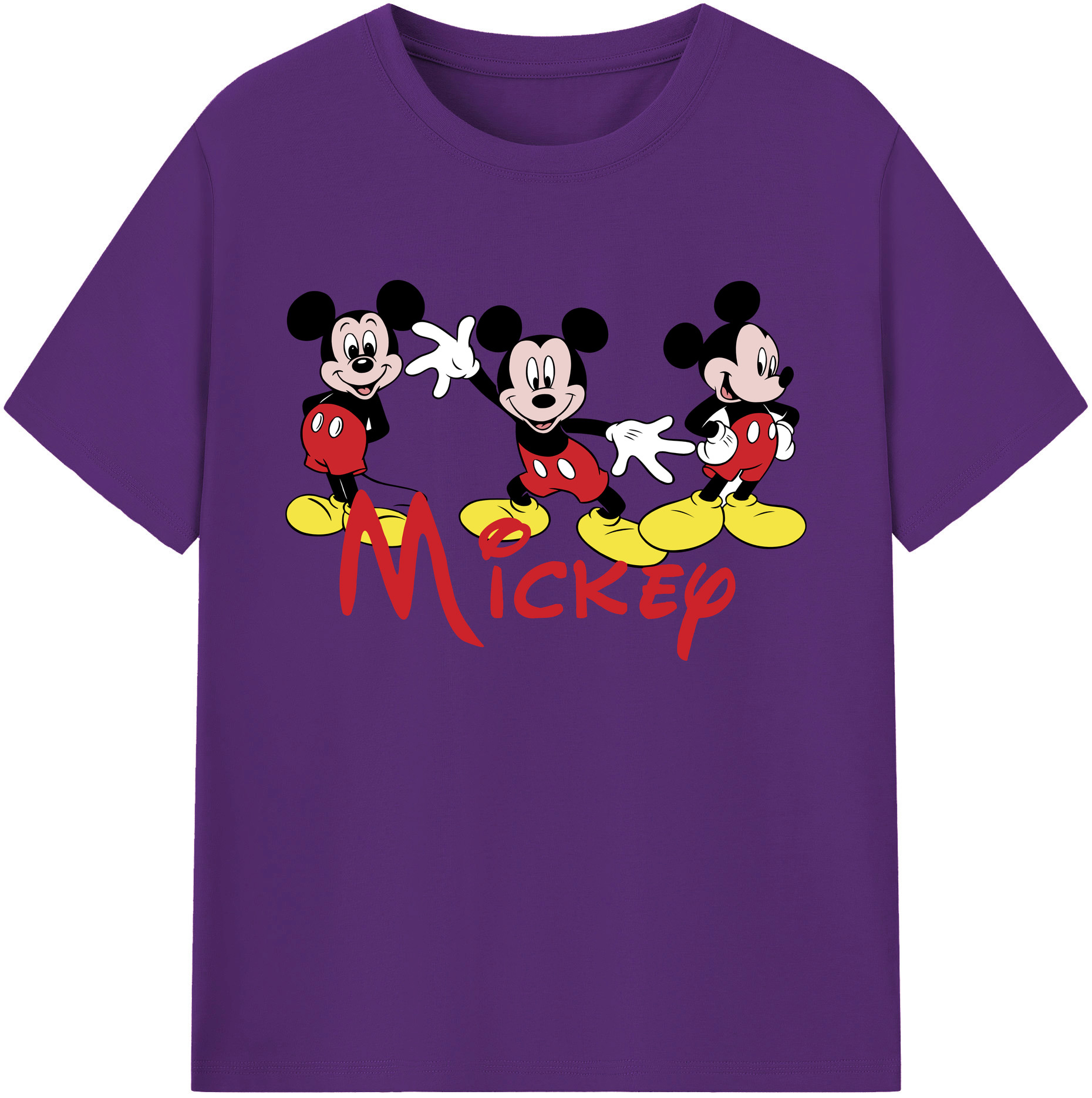 ミッキーマウス Mickey Mouse 綿100％ メンズ半袖Tシャツ｜肌触りやわらか＆通気性