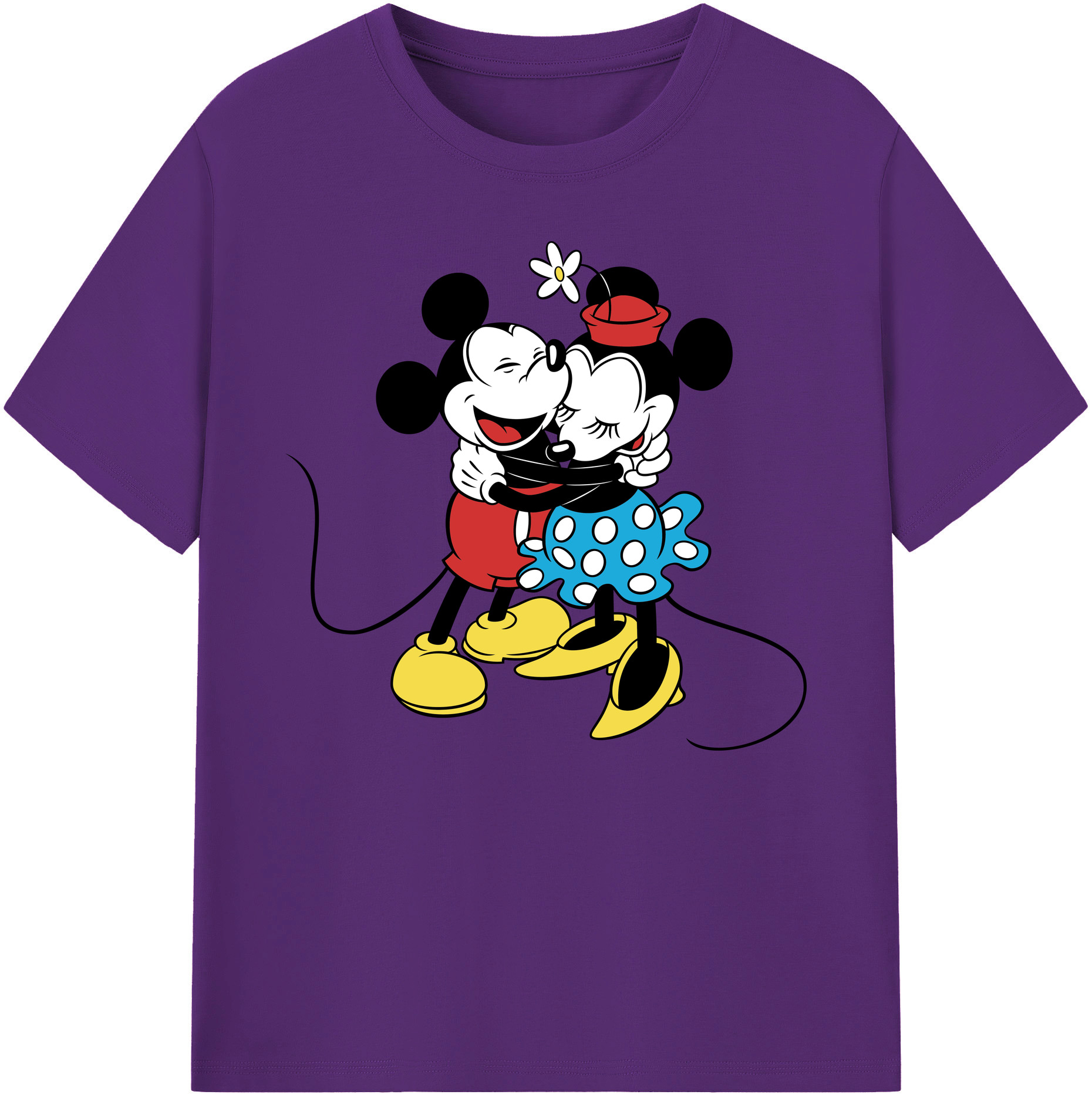 ミッキーマウス Mickey Mouse 綿100％ メンズ半袖Tシャツ｜肌触りやわらか＆通気性