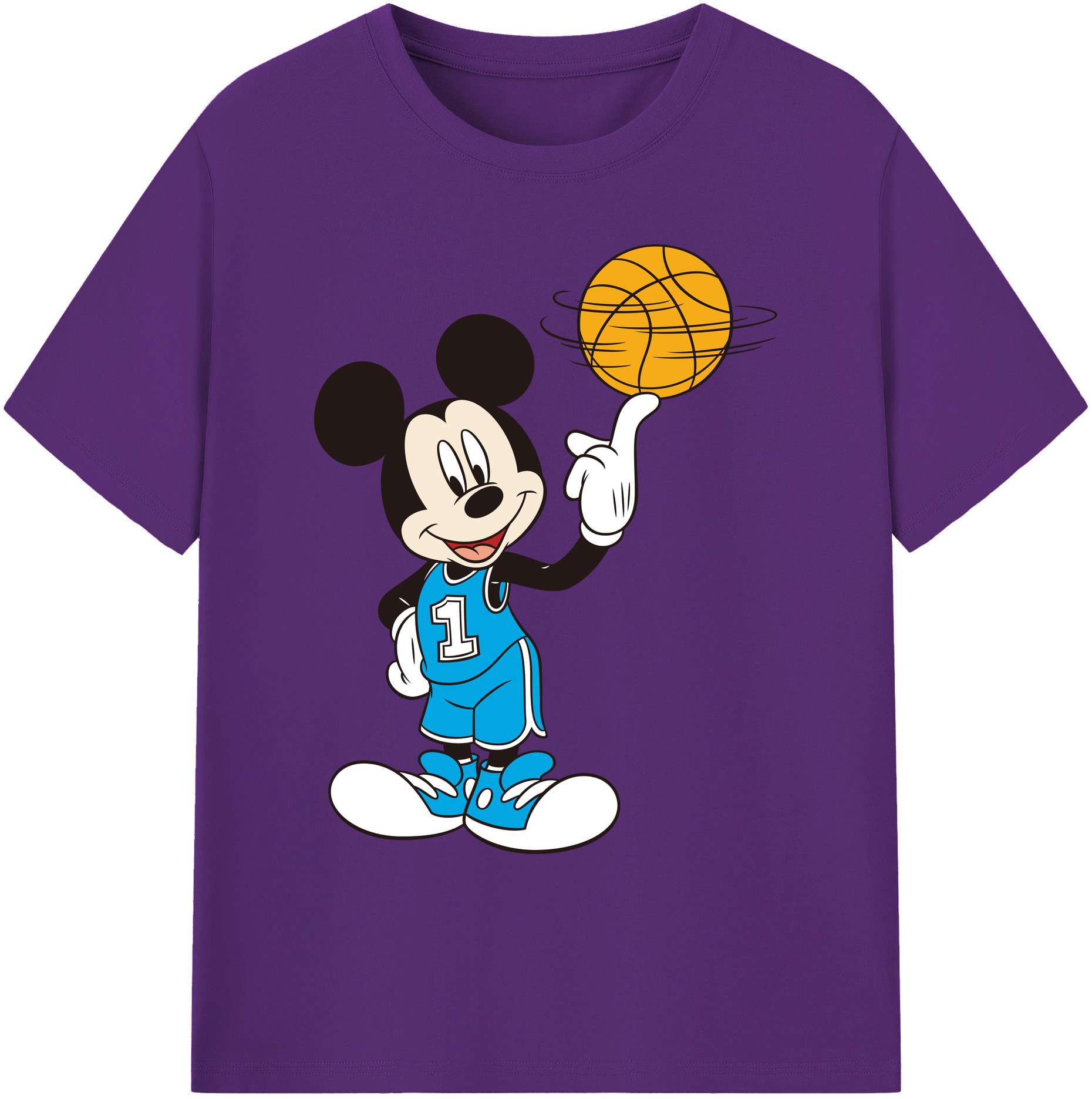 ミッキーマウス Mickey Mouse 綿100％ メンズ半袖Tシャツ｜肌触りやわらか＆通気性