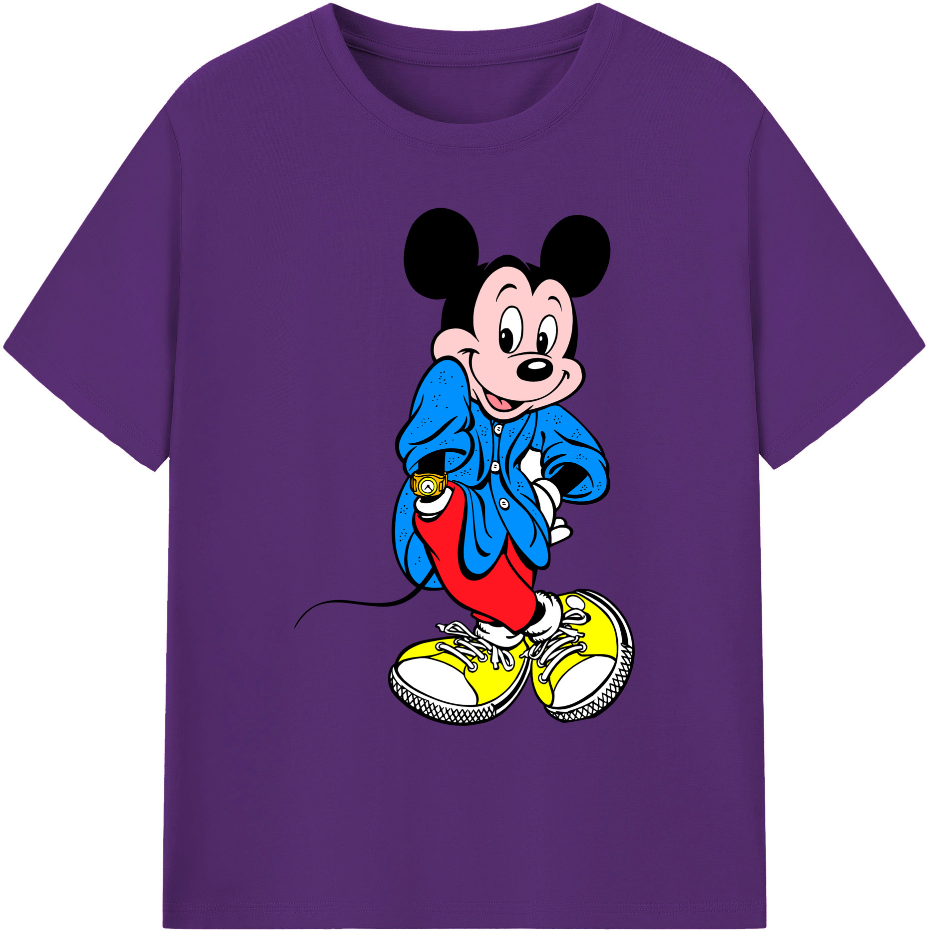 ミッキーマウス Mickey Mouse 綿100％ メンズ半袖Tシャツ｜肌触りやわらか＆通気性