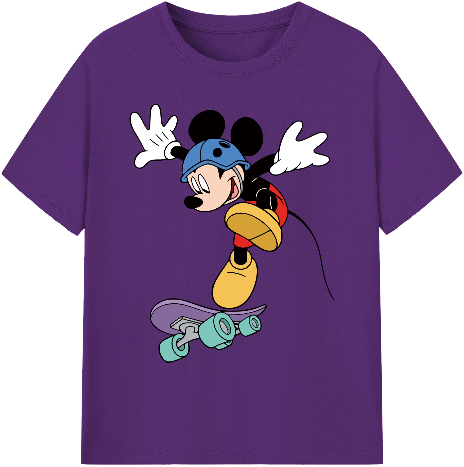 ミッキーマウス Mickey Mouse 綿100％ メンズ半袖Tシャツ｜肌触りやわらか＆通気性