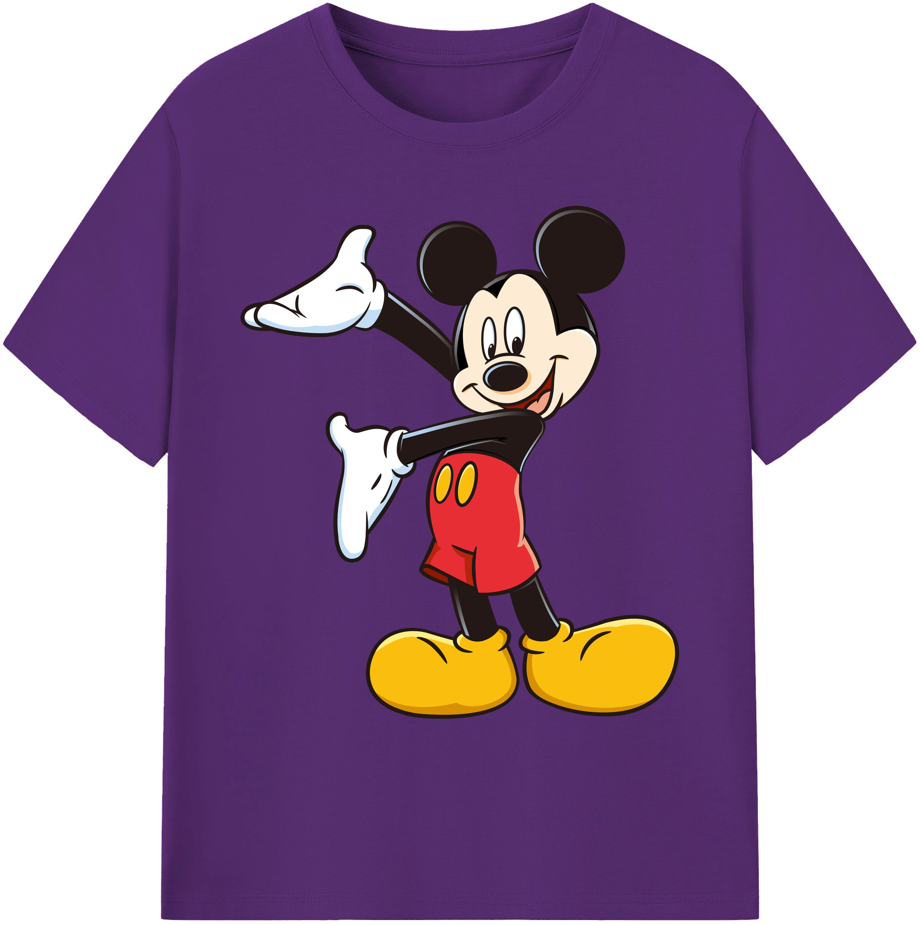 ミッキーマウス Mickey Mouse 綿100％ メンズ半袖Tシャツ｜肌触りやわらか＆通気性