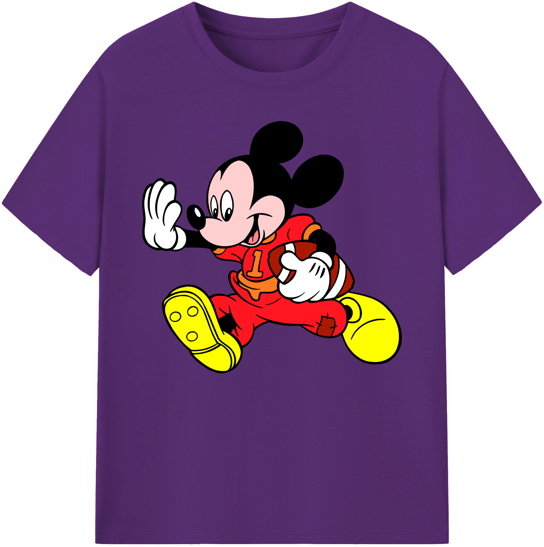 ミッキーマウス Mickey Mouse 綿100％ メンズ半袖Tシャツ｜肌触りやわらか＆通気性