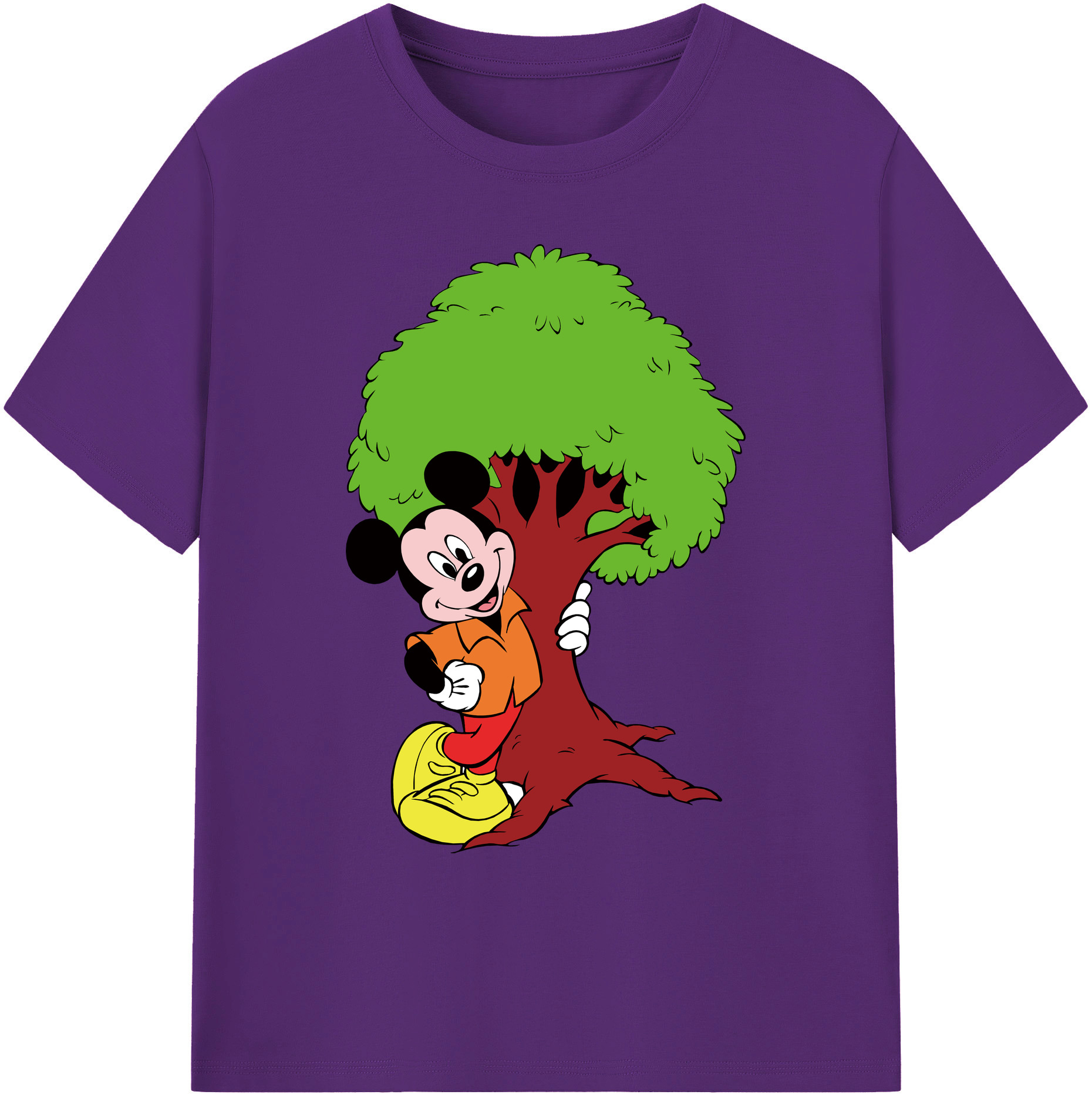 ミッキーマウス Mickey Mouse 綿100％ メンズ半袖Tシャツ｜肌触りやわらか＆通気性